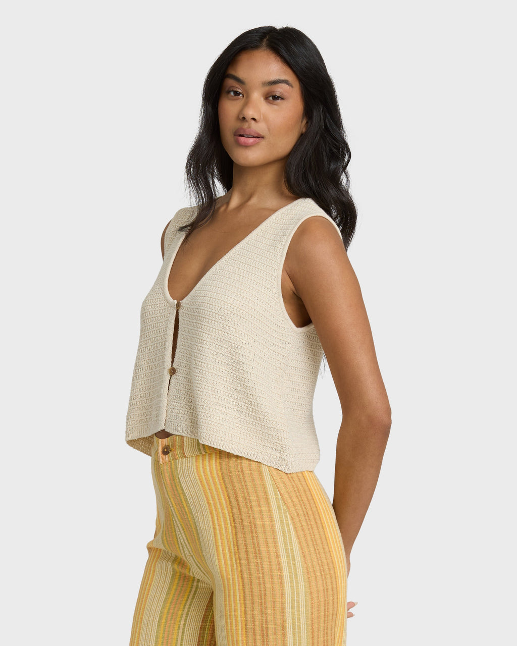 Need Now Sweater Tank Top - White Cap