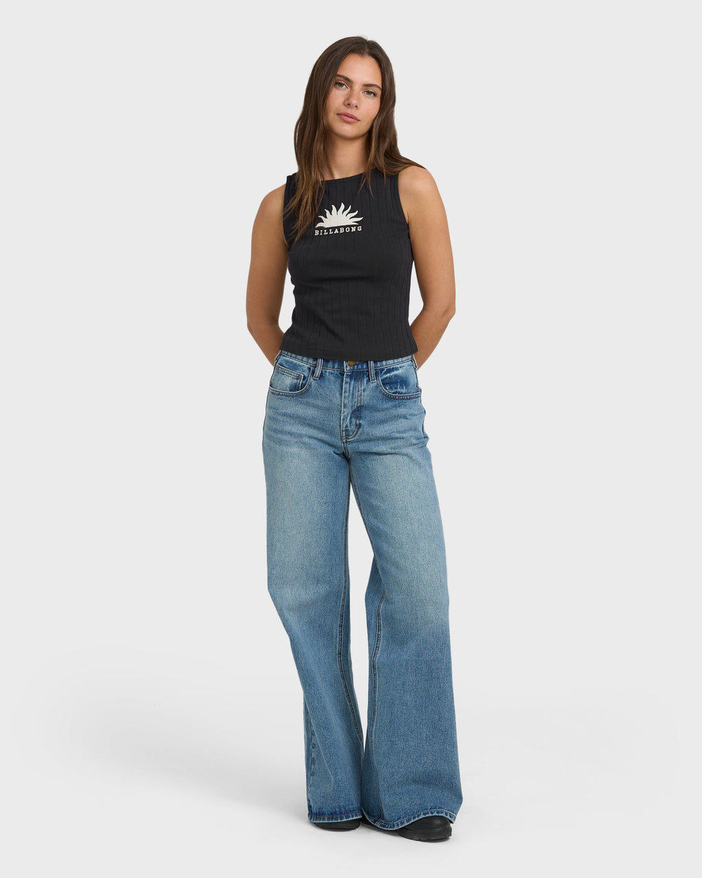 Rae Knit Tank T-Shirt - Black Sands