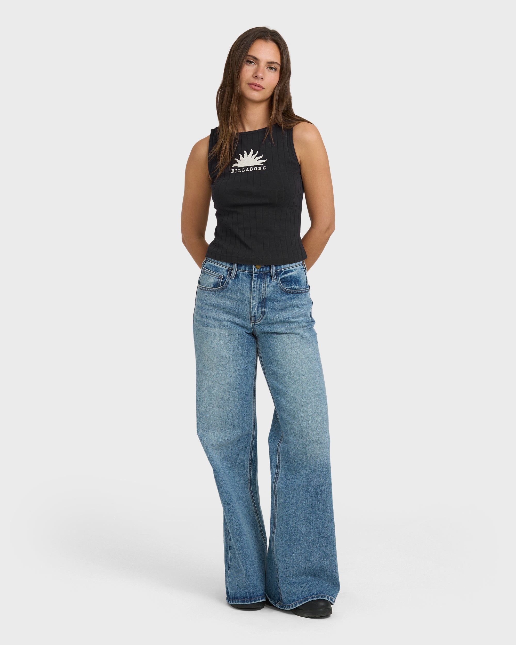 Rae Knit Tank T-Shirt - Black Sands