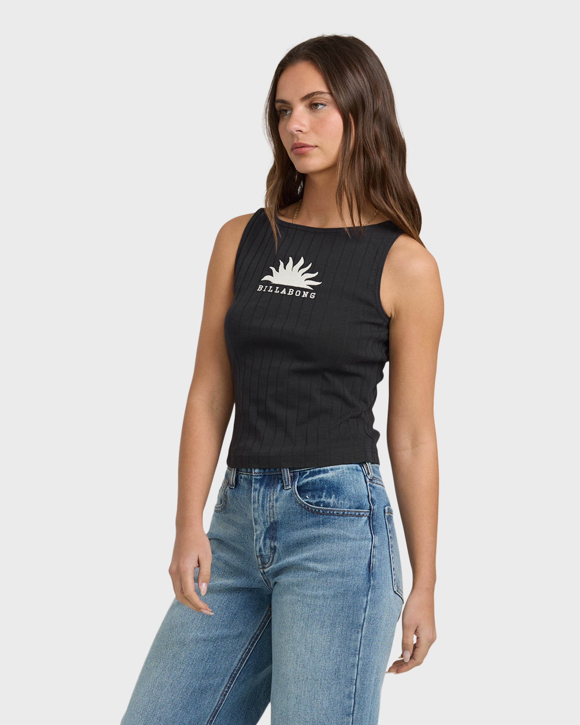 Rae Knit Tank T-Shirt - Black Sands
