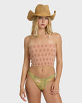Keep It Simple 2 Tube Print Tube Top - Light Peach