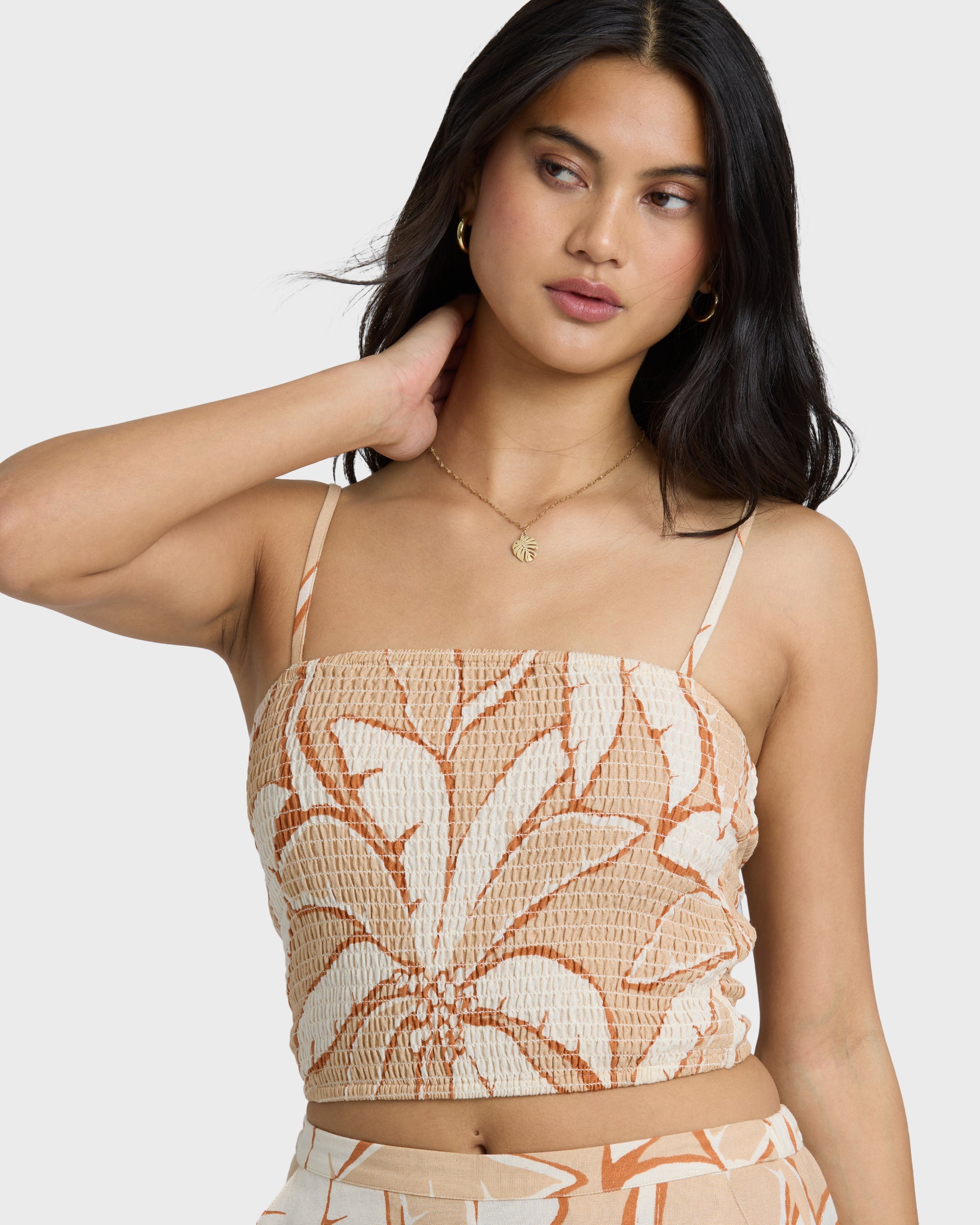 Tropic Breeze Woven Tank - Stone
