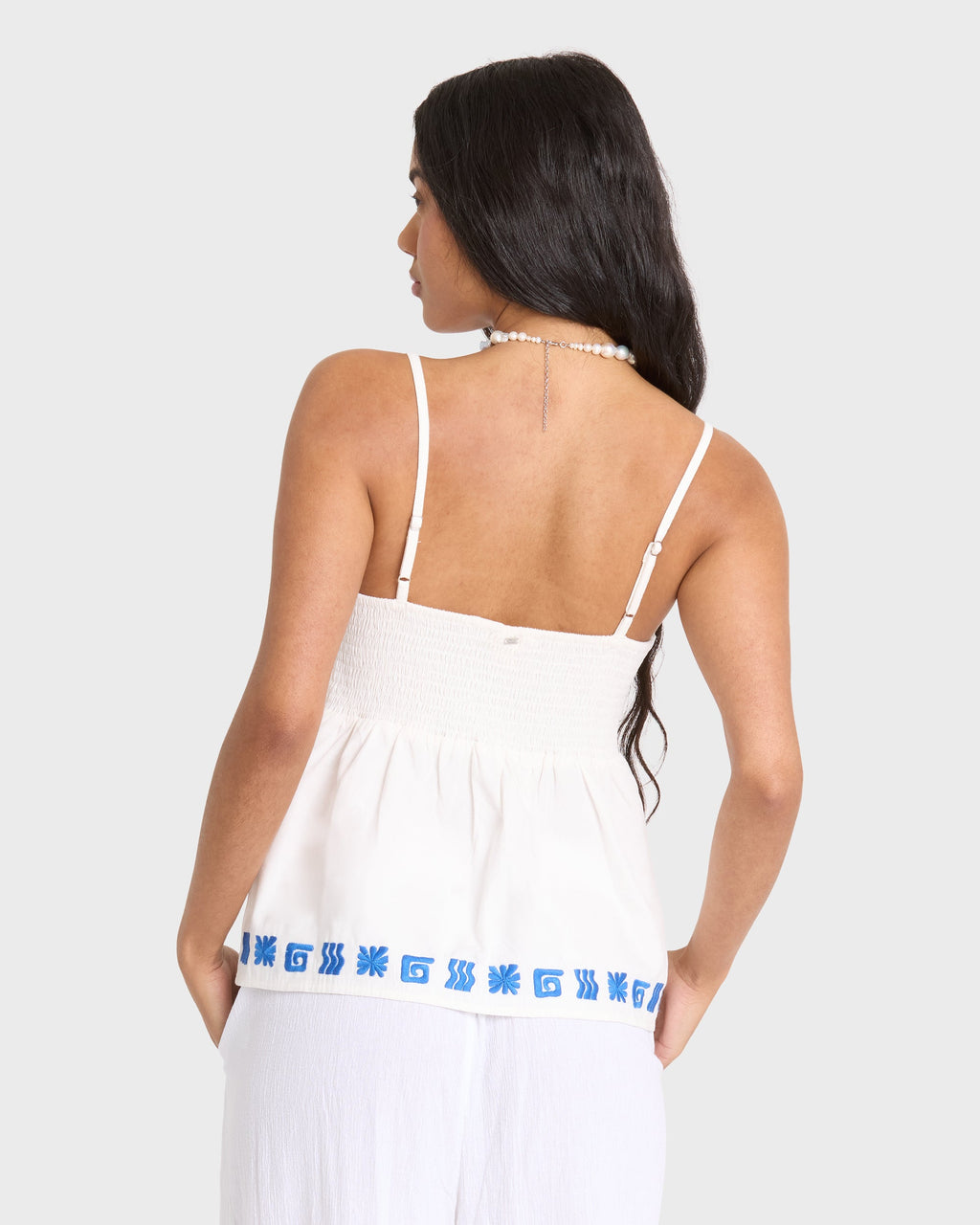 Sun Stamp Woven Tank - Salt Crystal