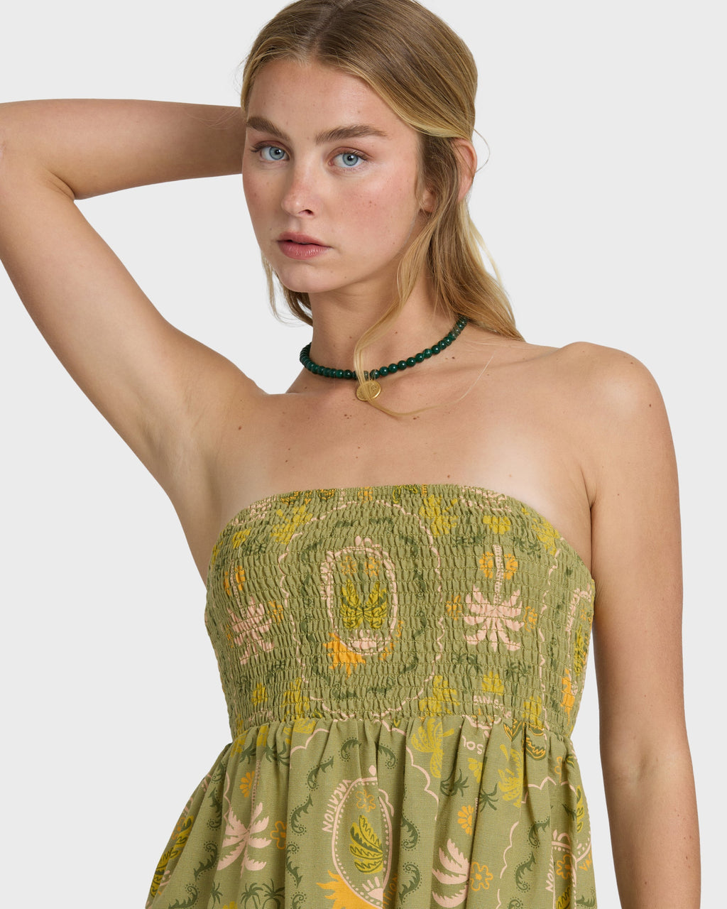 Tropical Haze Mini Dress - Cedar