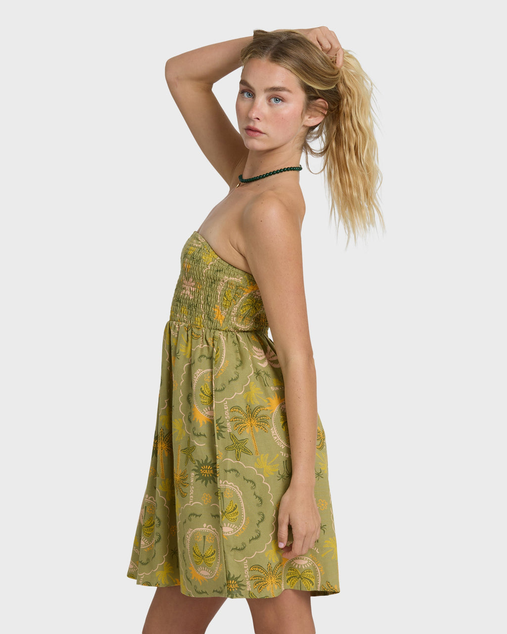 Tropical Haze Mini Dress - Cedar
