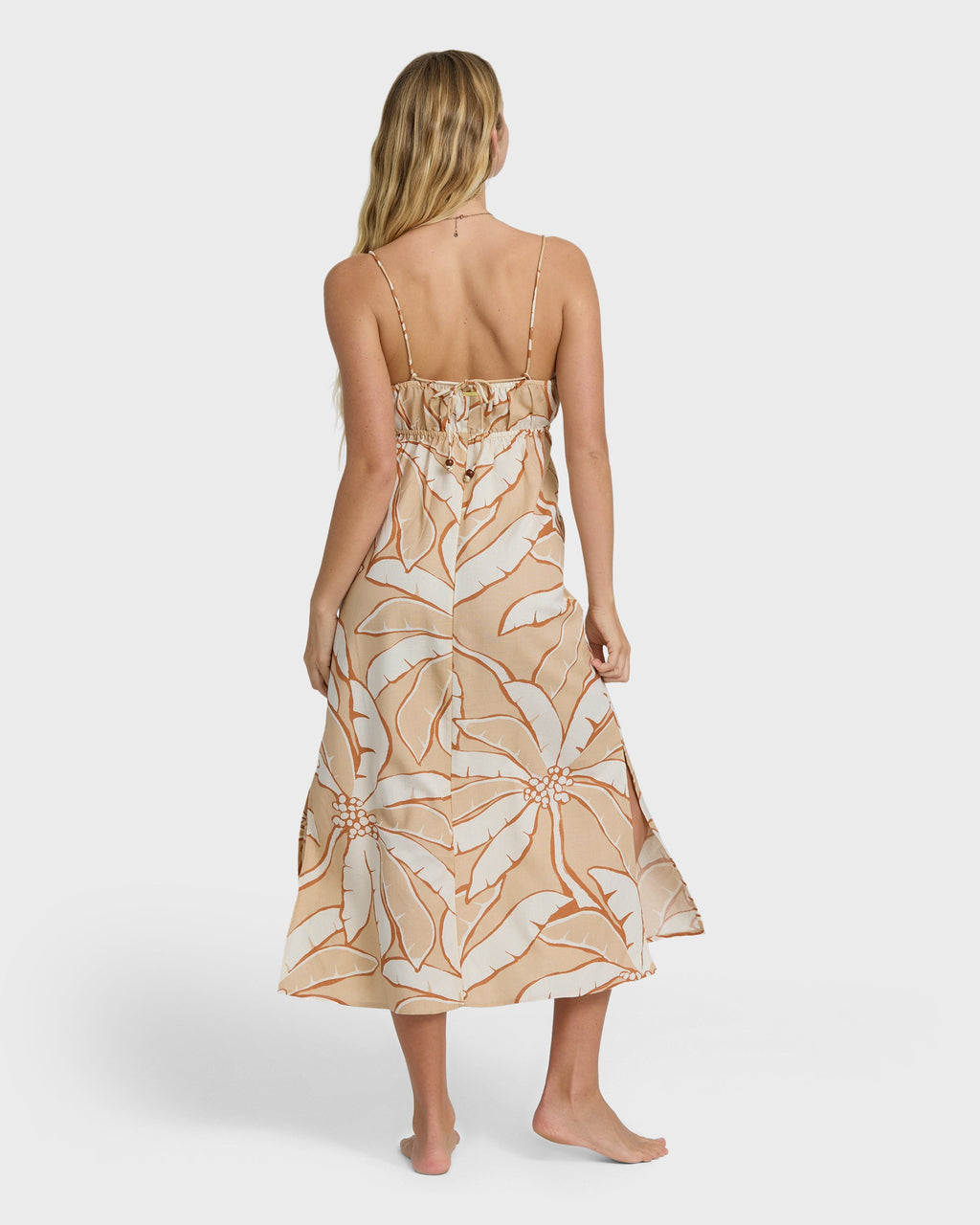 Tropic Breeze Midi Dress - Stone