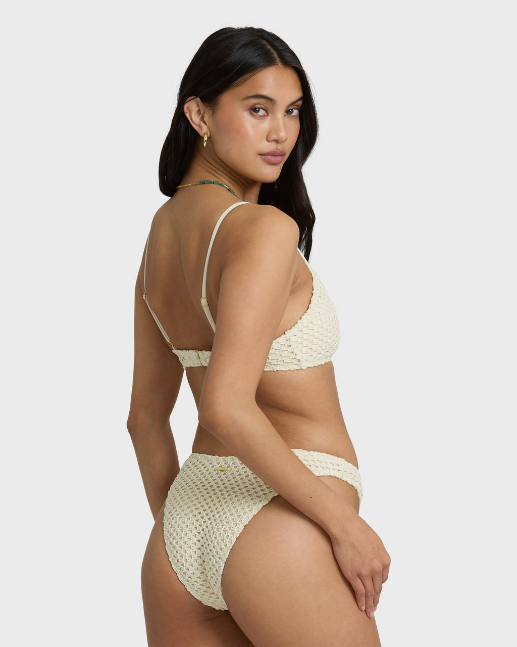 Twisted Tides Hike Medium Bikini Bottom - White Cap