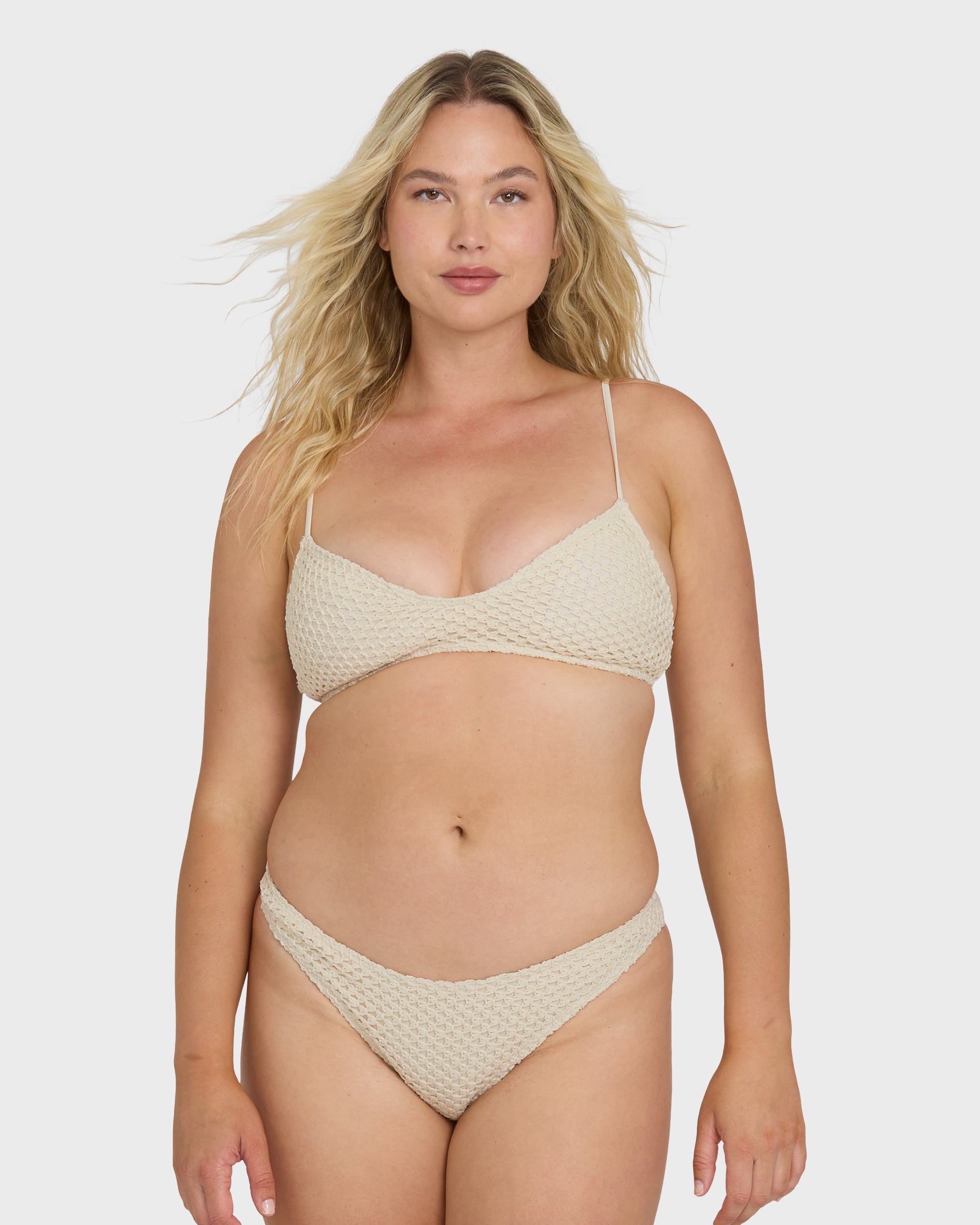 Twisted Tides Hike Medium Bikini Bottom - White Cap