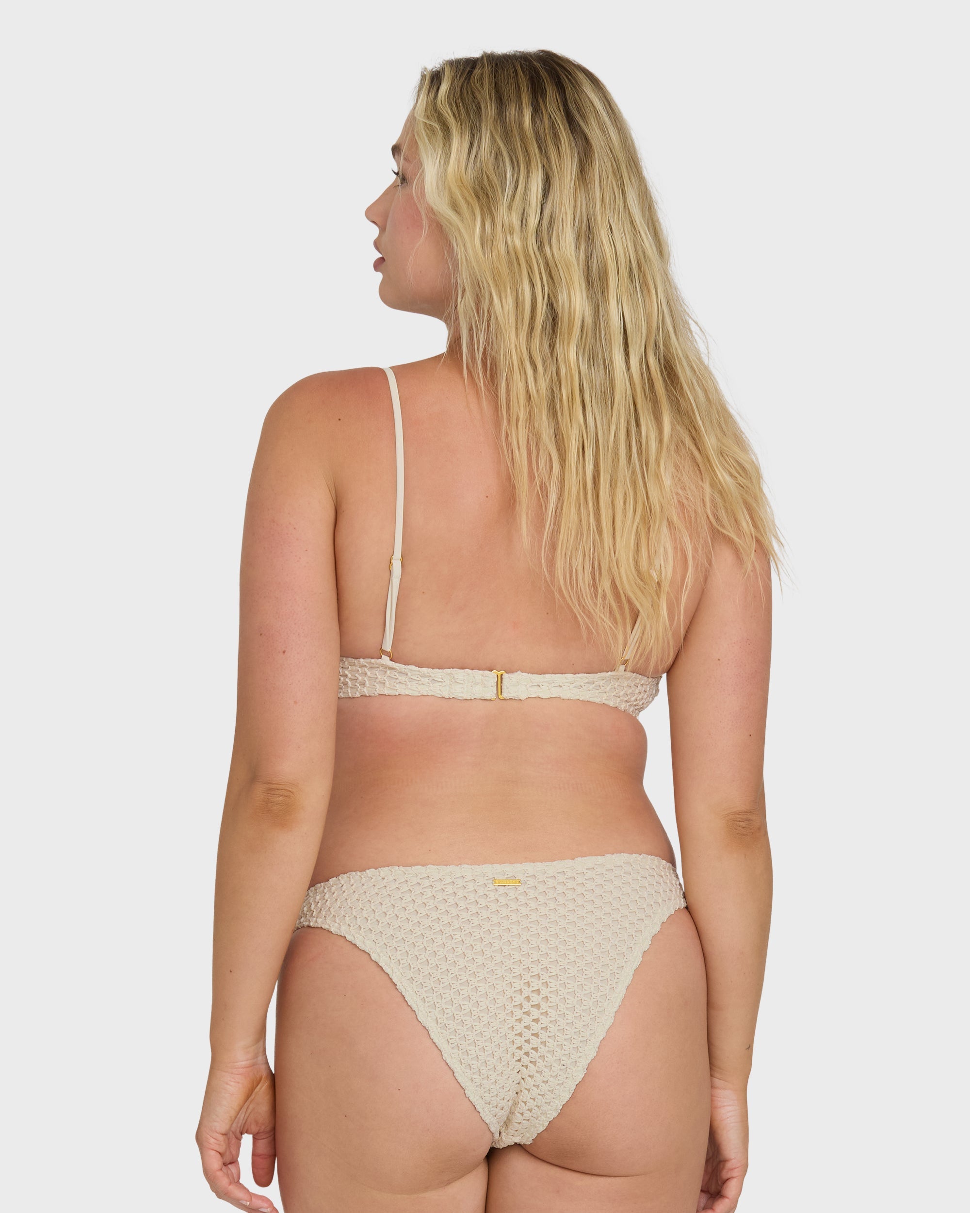 Twisted Tides Hike Medium Bikini Bottom - White Cap