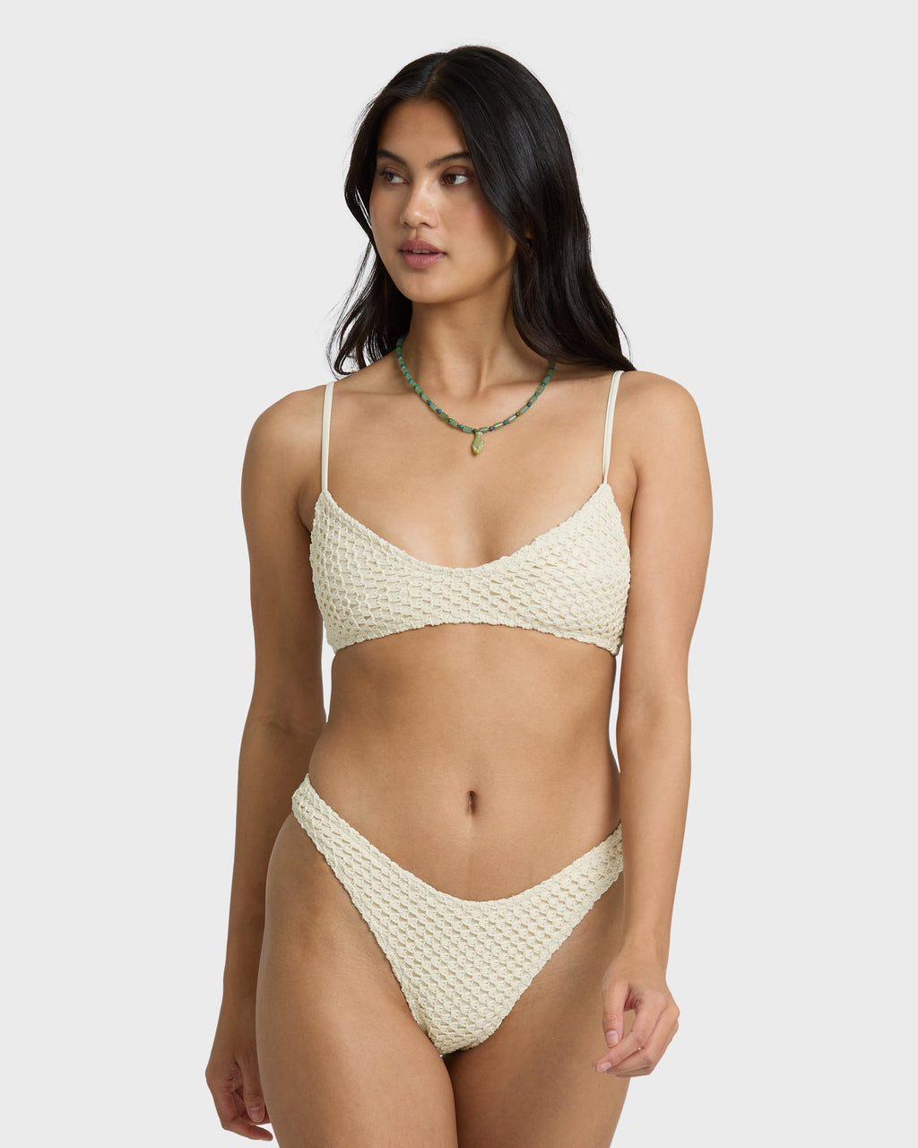 Twisted Tides Hike Medium Bikini Bottom - White Cap