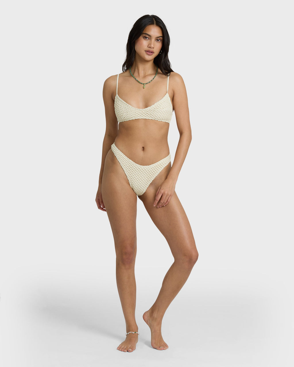 Twisted Tides Hike Medium Bikini Bottom - White Cap