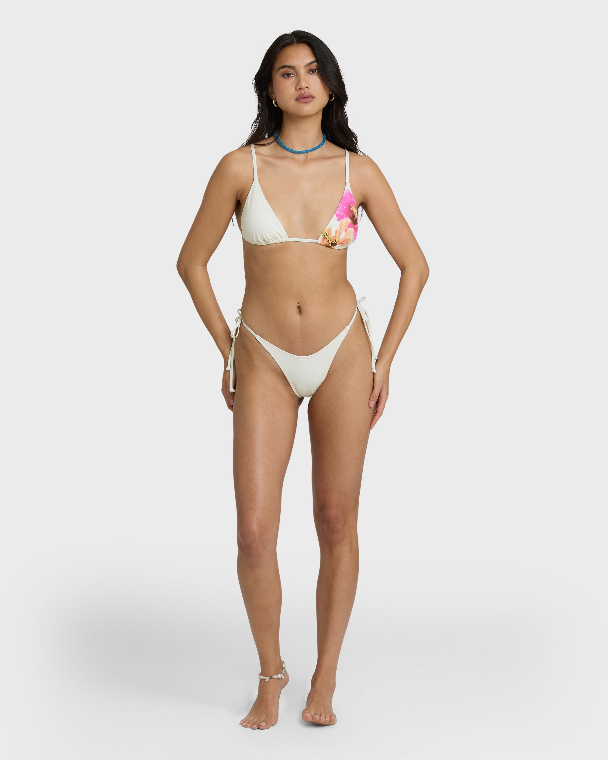 Sunny Shore Tie-side Dippi Skimpy Bikini Bottom - Salt Crystal