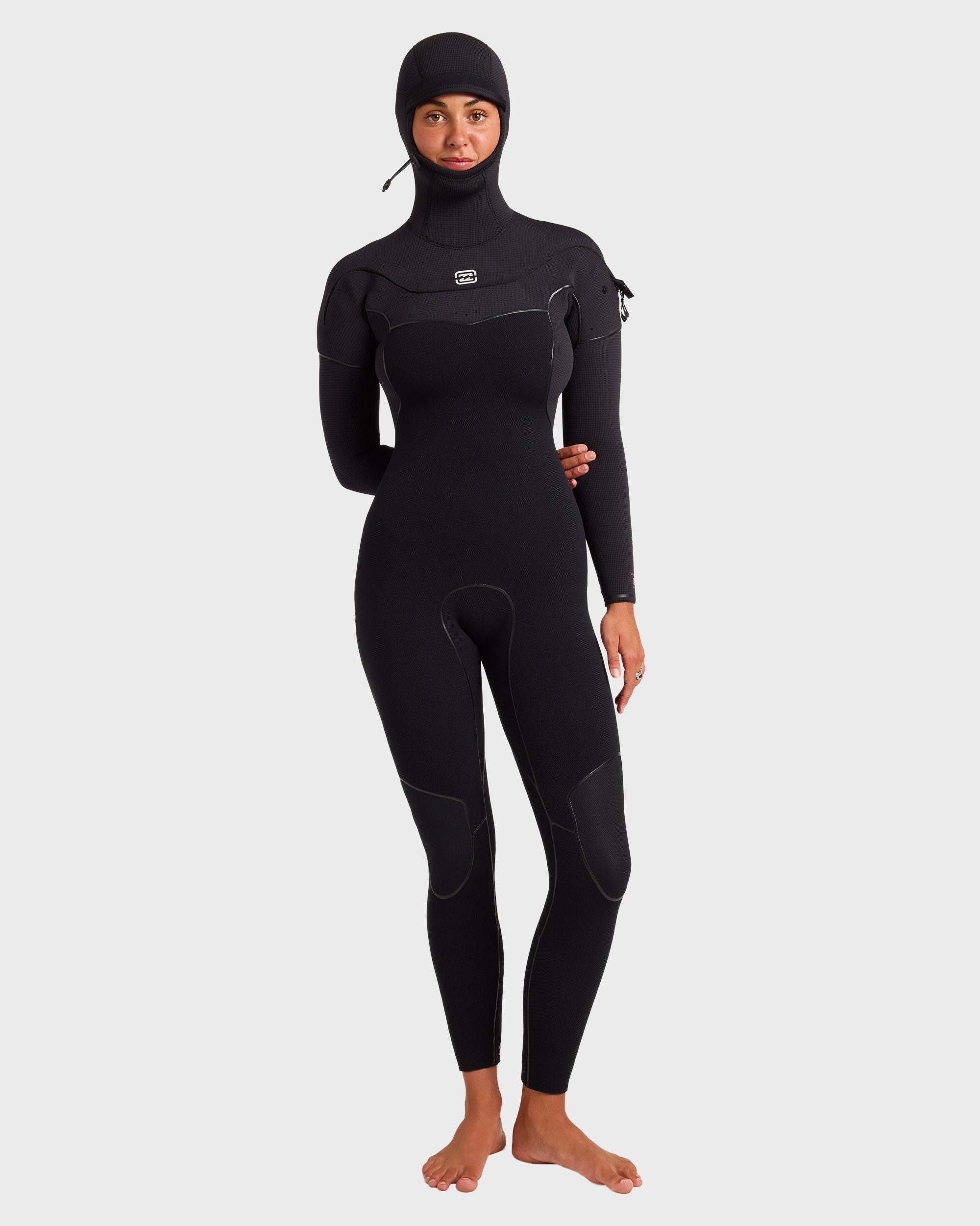 4/3mm Furnace Ultra GBS Hooded Chest Zip Full Wetsuit - Black