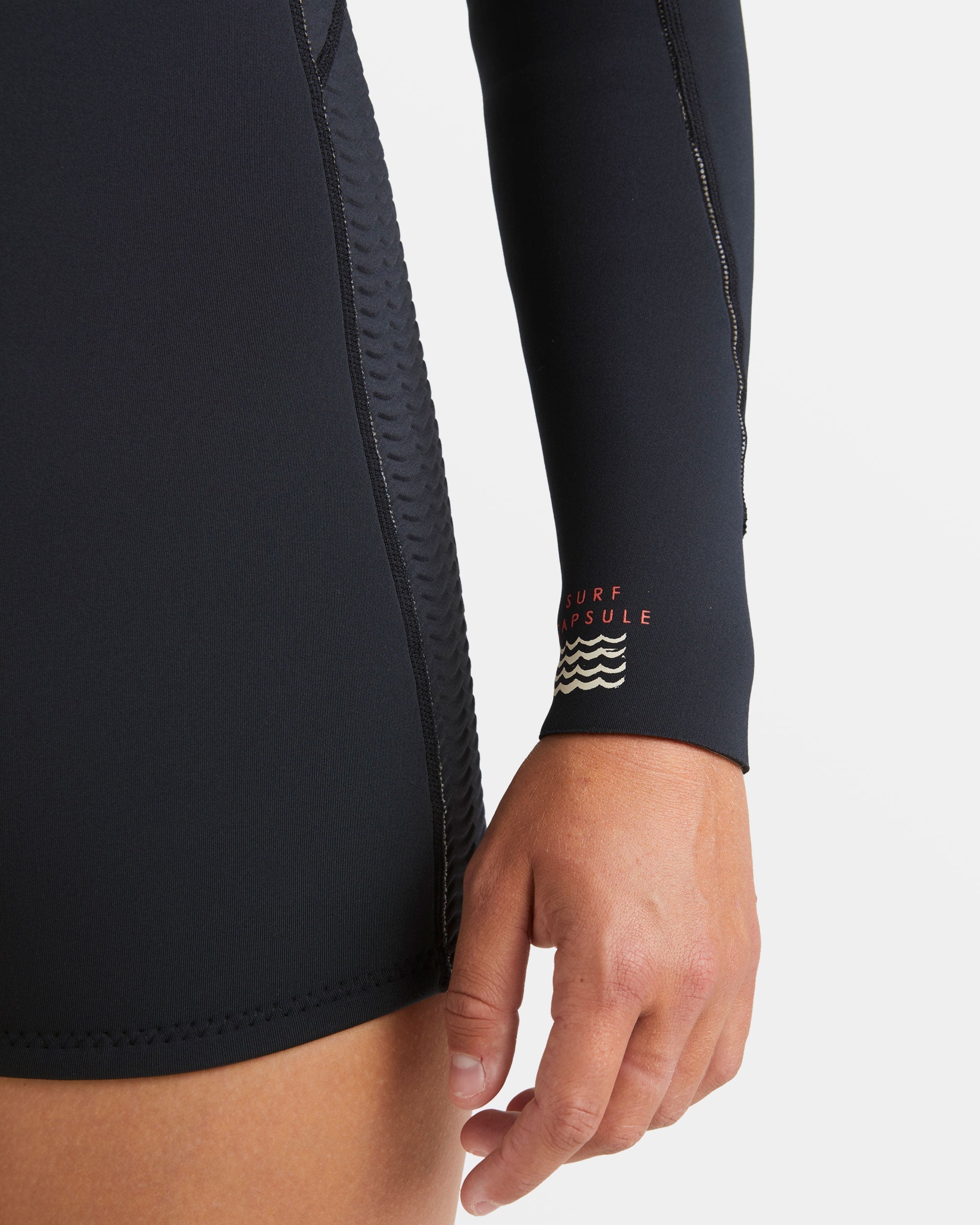 2/2mm Spring Fever Natural Upcycler Flatlock Back Zip Long Sleeve Springsuit - Black
