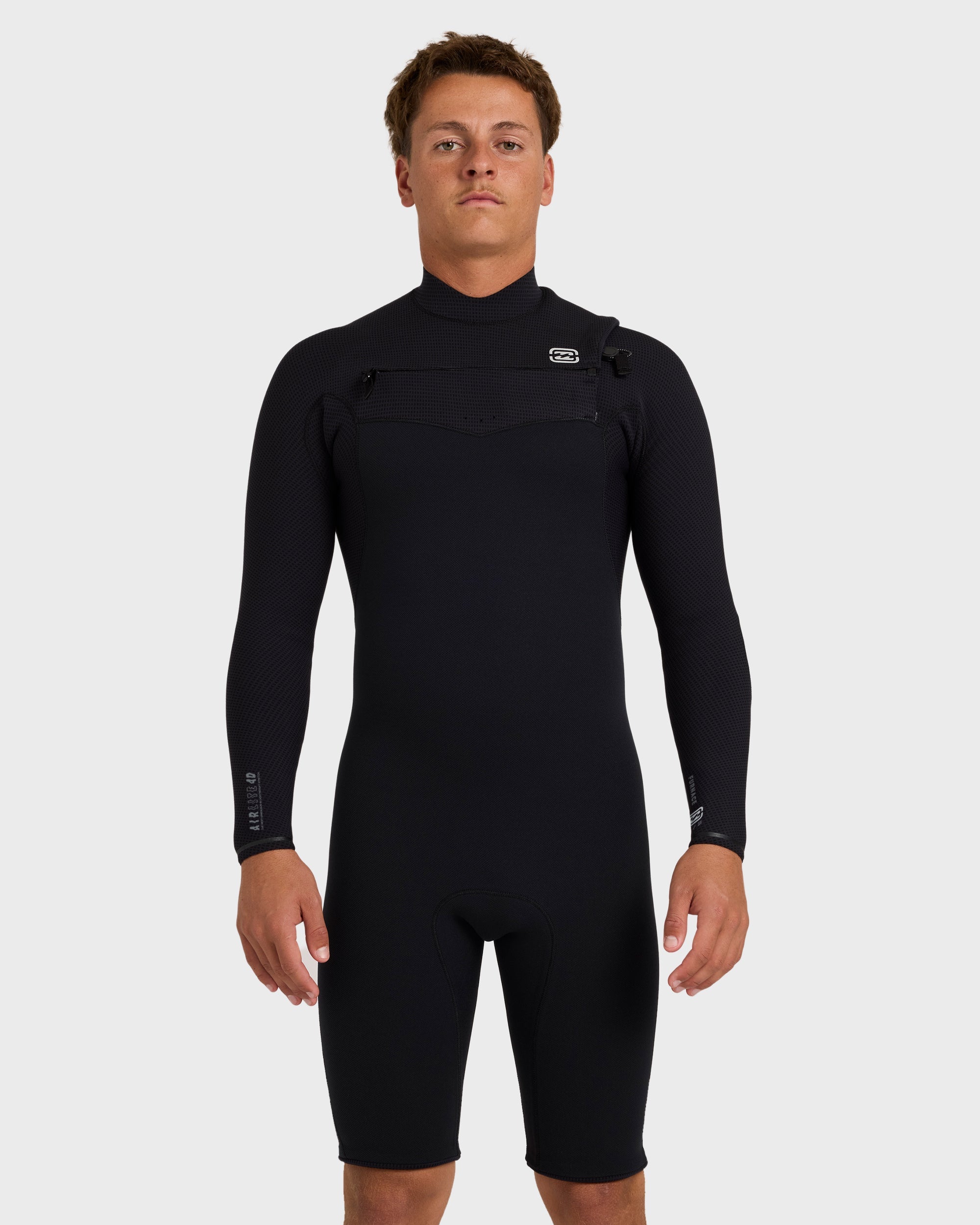 2/2mm Furnace Revo Chest Zip Long Sleeve Springsuit - Black