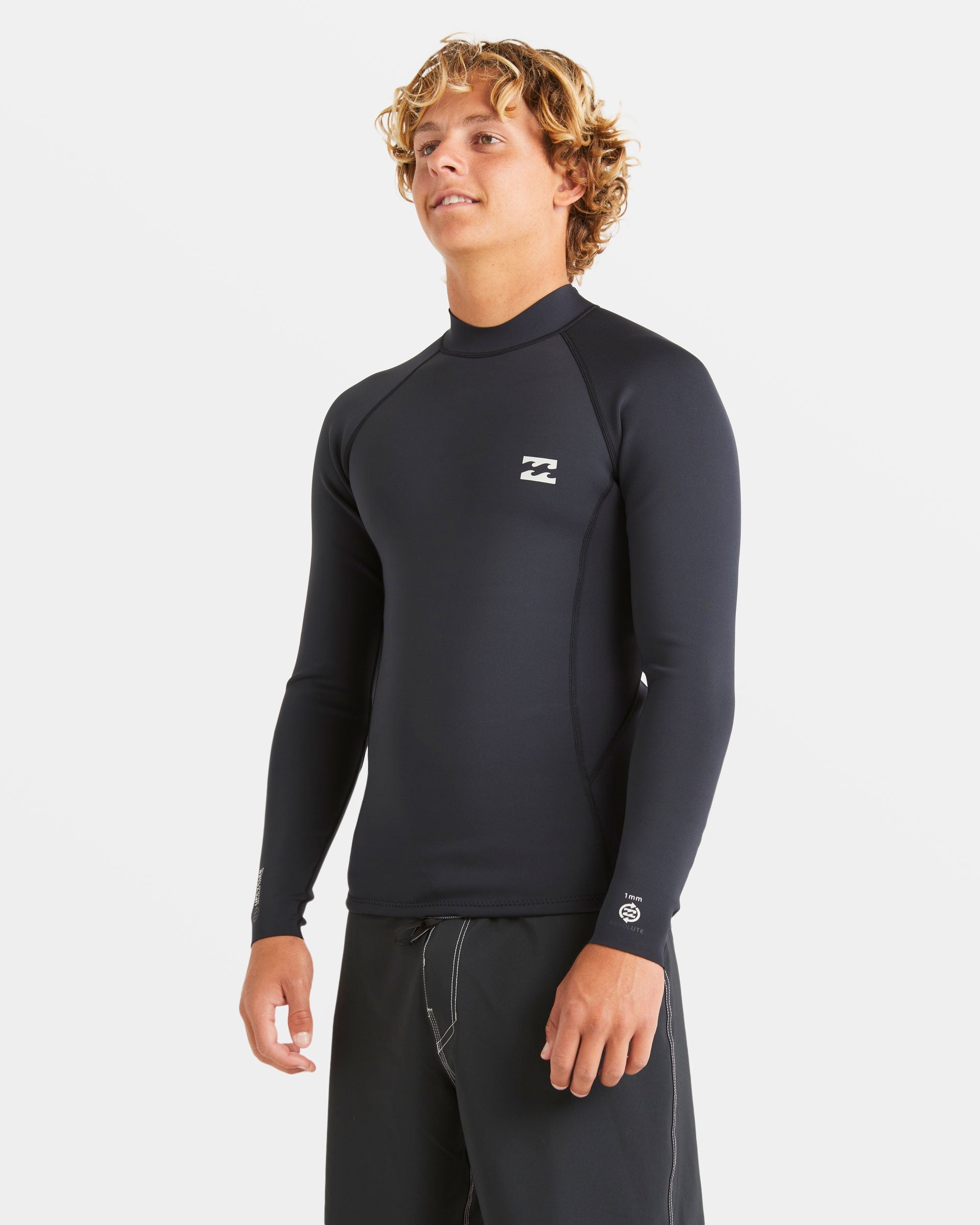 1/1mm Absolute Natural Upcycler Flatlock Back Zip Wetsuit Jacket - Black