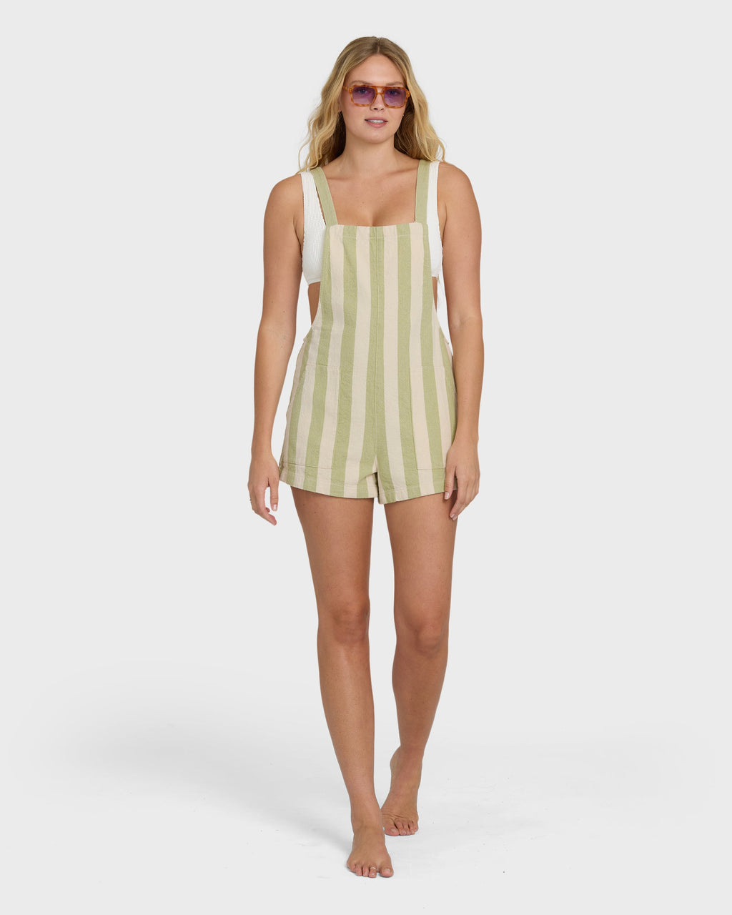 Beach Crush Yarn-Dyed Overalls - Cactus