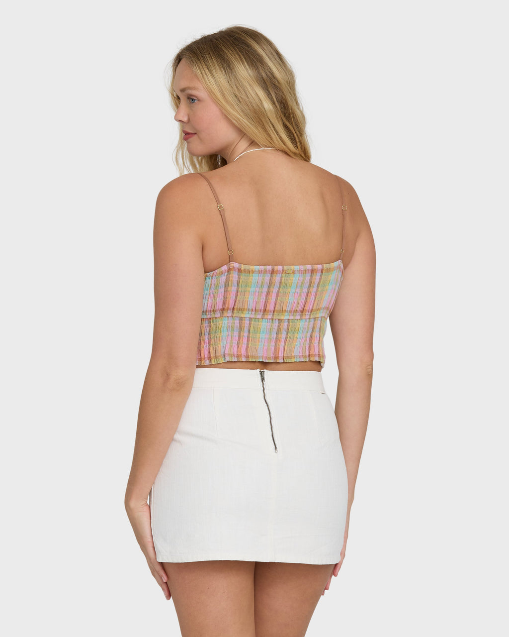 Sweet Check Tank Top - Party Pink