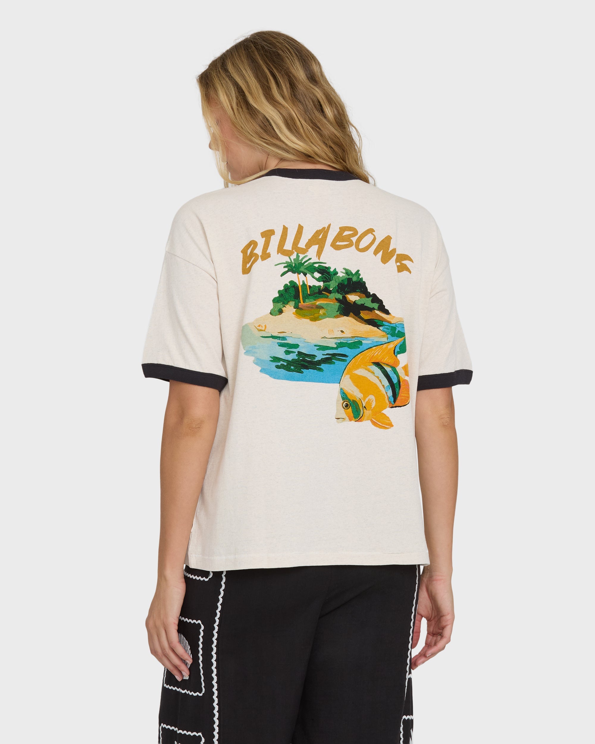 Fun Paradise Short Sleeve Cotton T-Shirt - White Cap