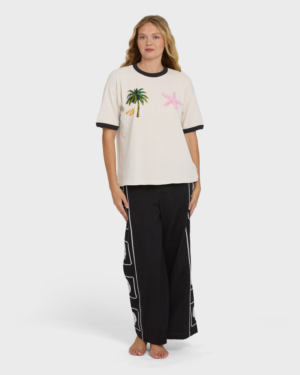 Fun Paradise Short Sleeve Cotton T-Shirt - White Cap