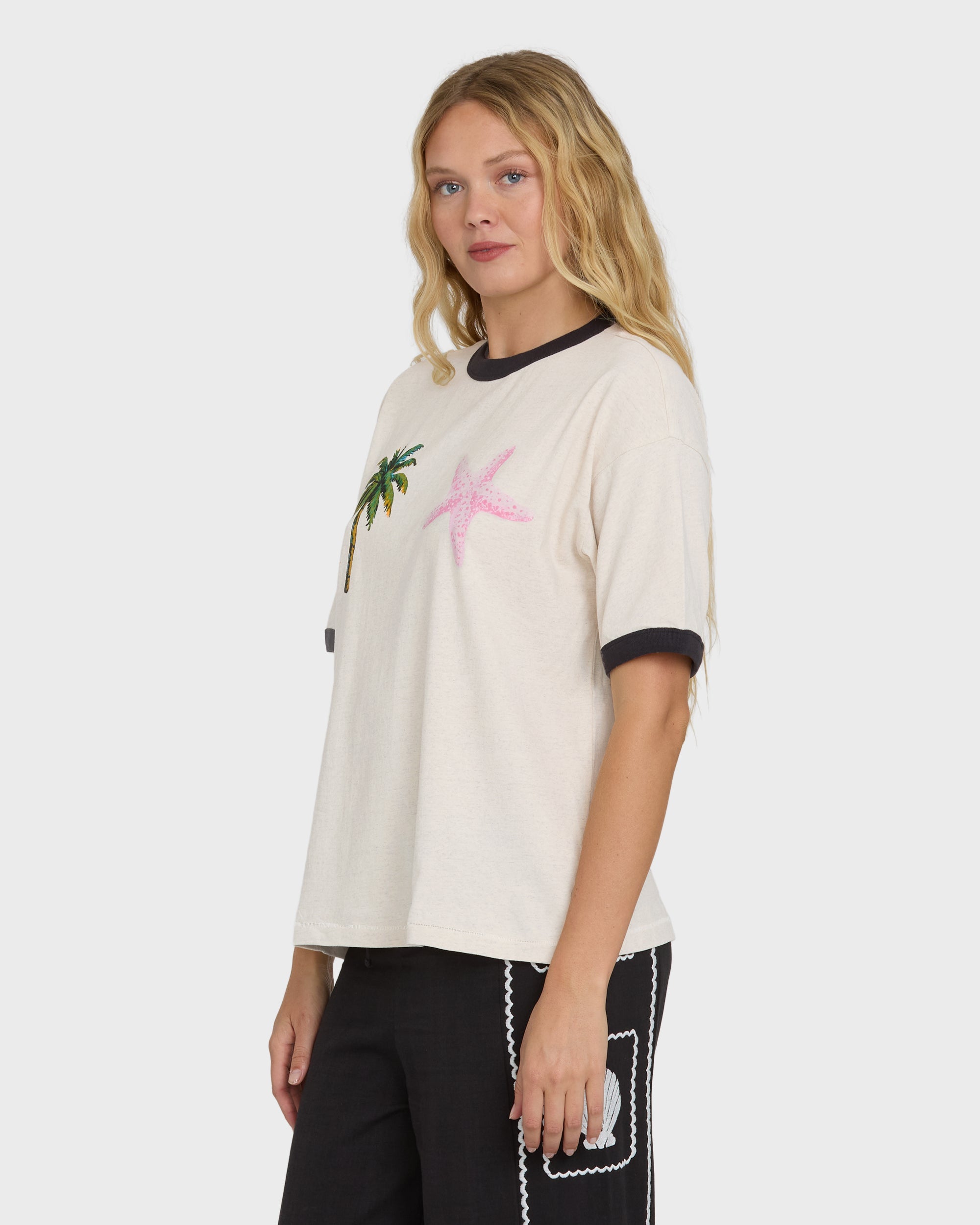 Fun Paradise Short Sleeve Cotton T-Shirt - White Cap