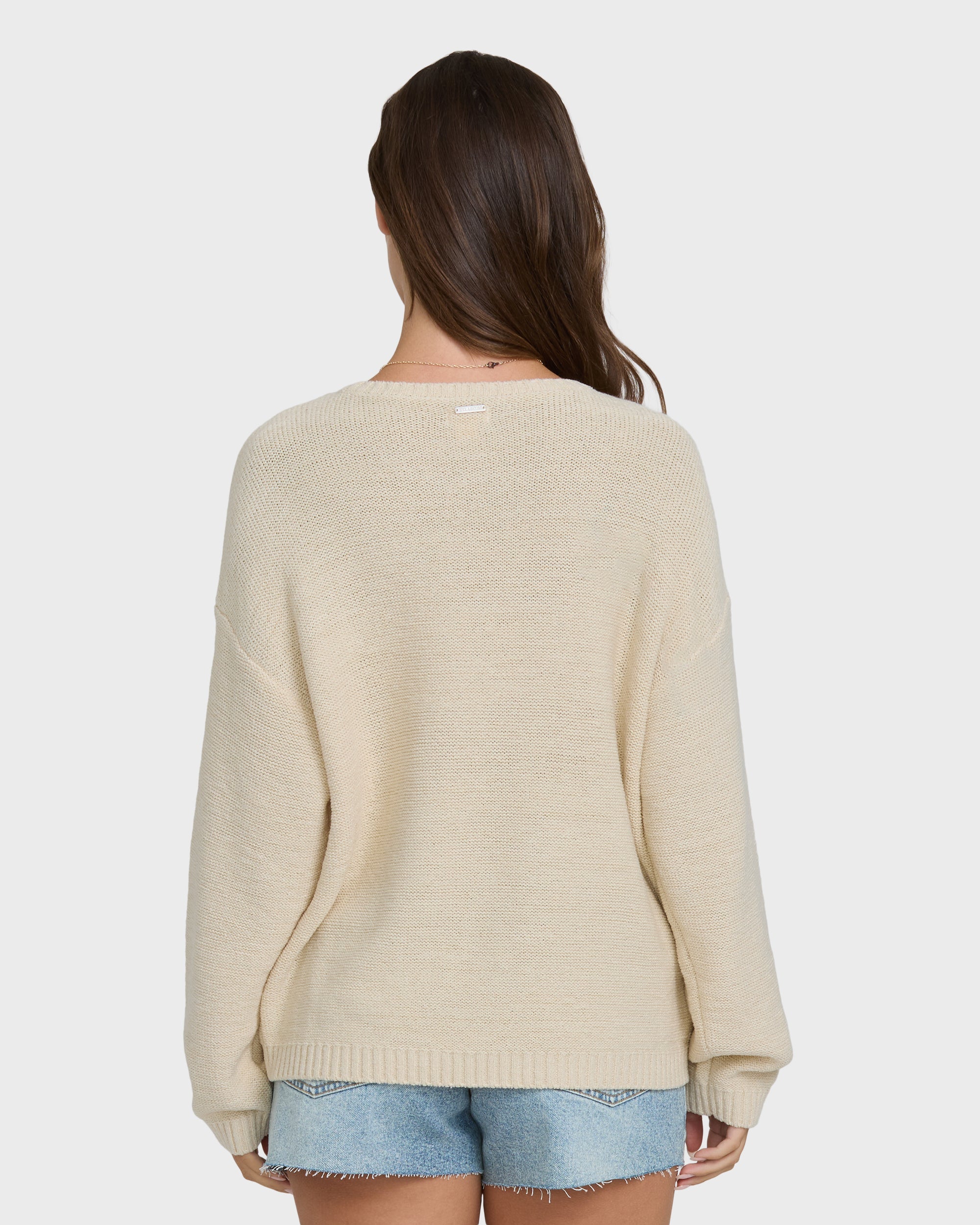 Soft Wave Crewneck Sweater - White Cap