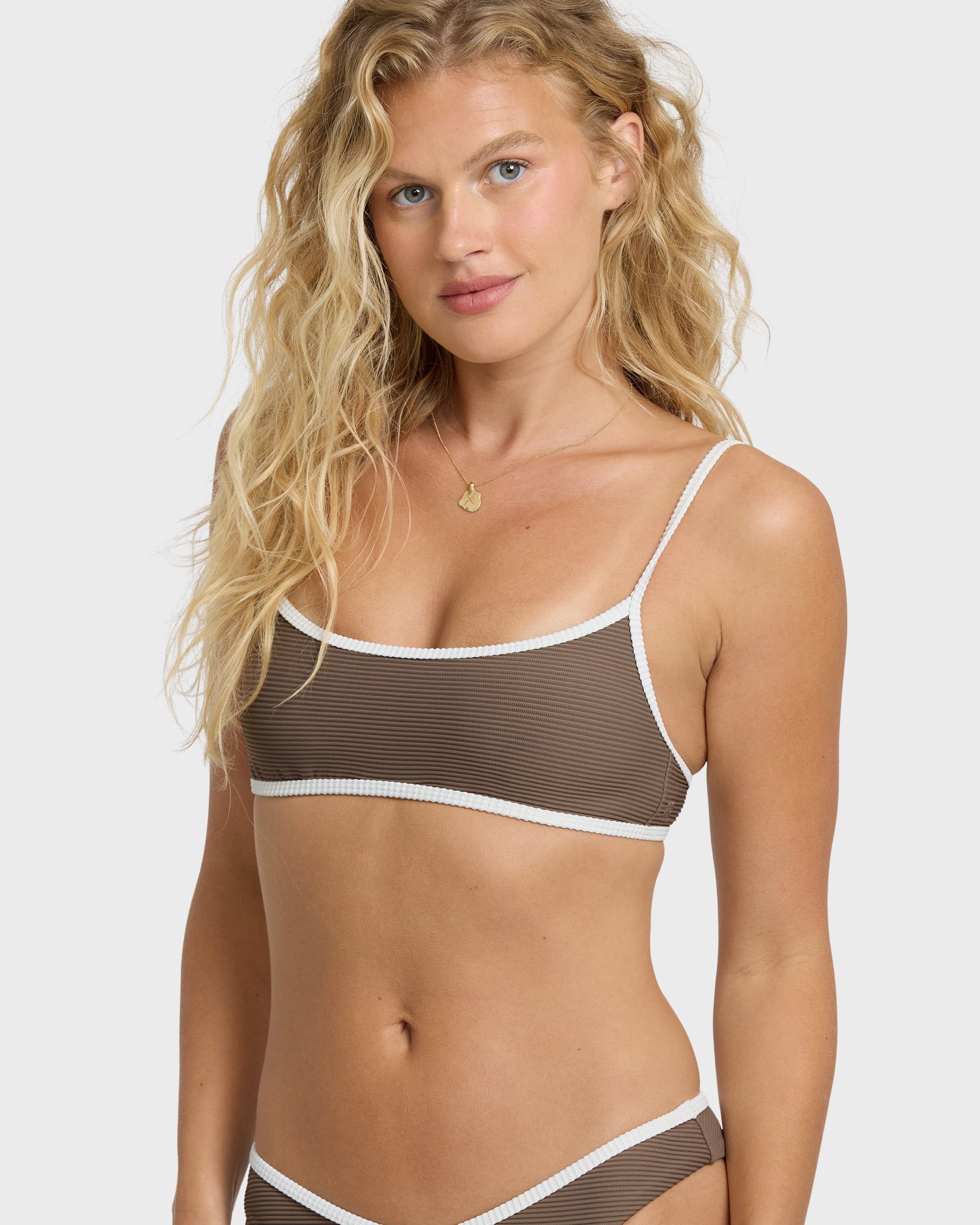 Tanlines Bound Jaclyn Crop Bralette Bikini Top - Incense