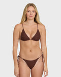 Twisted Tides Mini Slide Triangle Bikini Top - Espresso