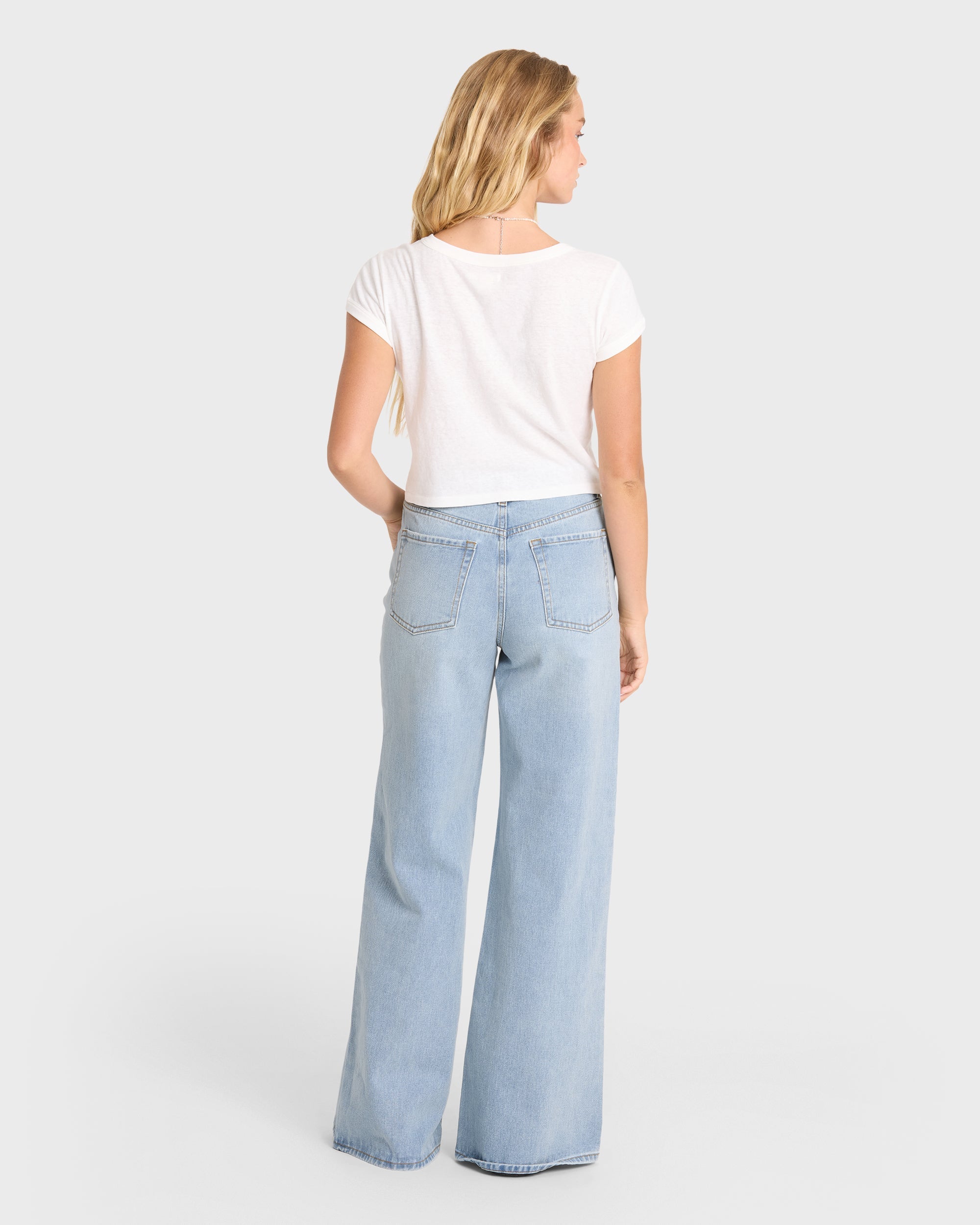 Free Fall High-Waist Denim Flare Pants - Light Wash