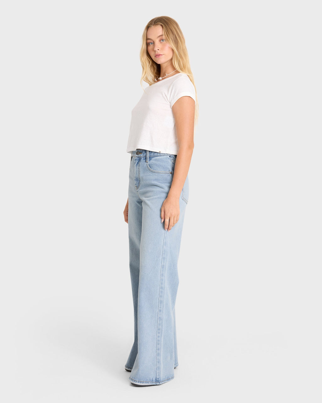 Free Fall High-Waist Denim Flare Pants - Light Wash