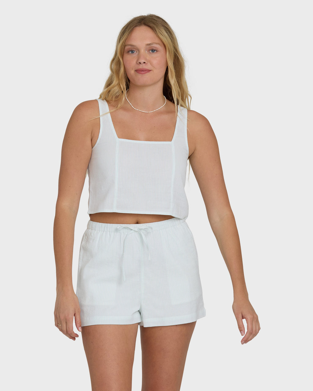 Wanderer Seersucker Stripe Woven Shorts - Clearwater