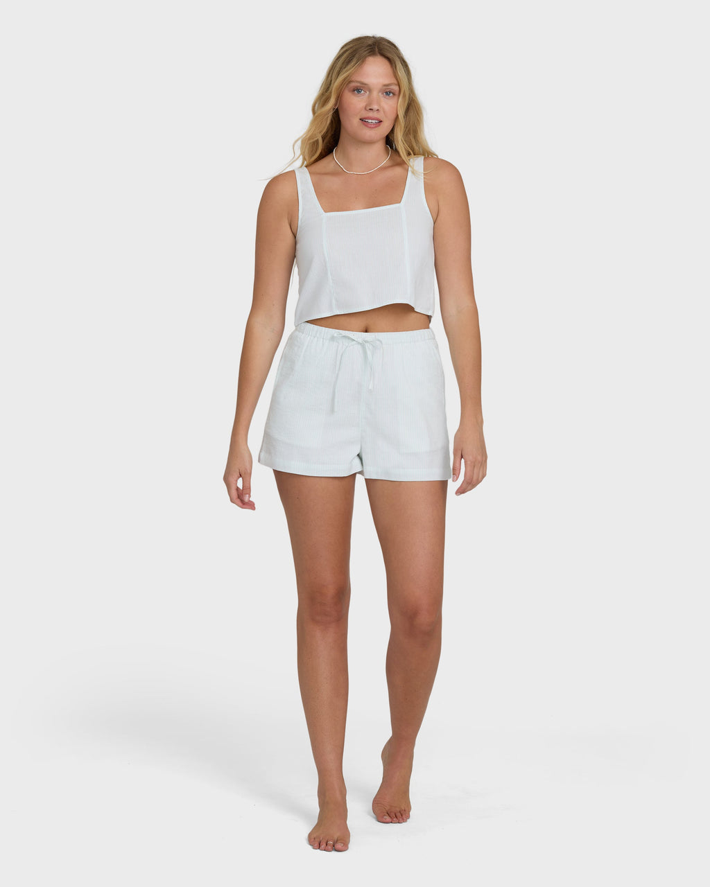 Wanderer Seersucker Stripe Woven Shorts - Clearwater