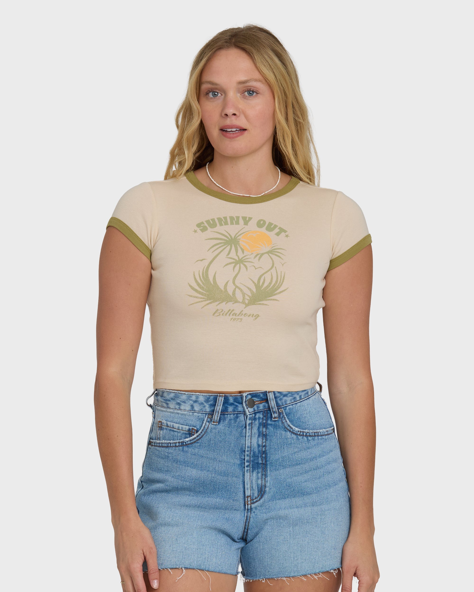 Sunny Out Short Sleeve Cotton T-Shirt - Dove