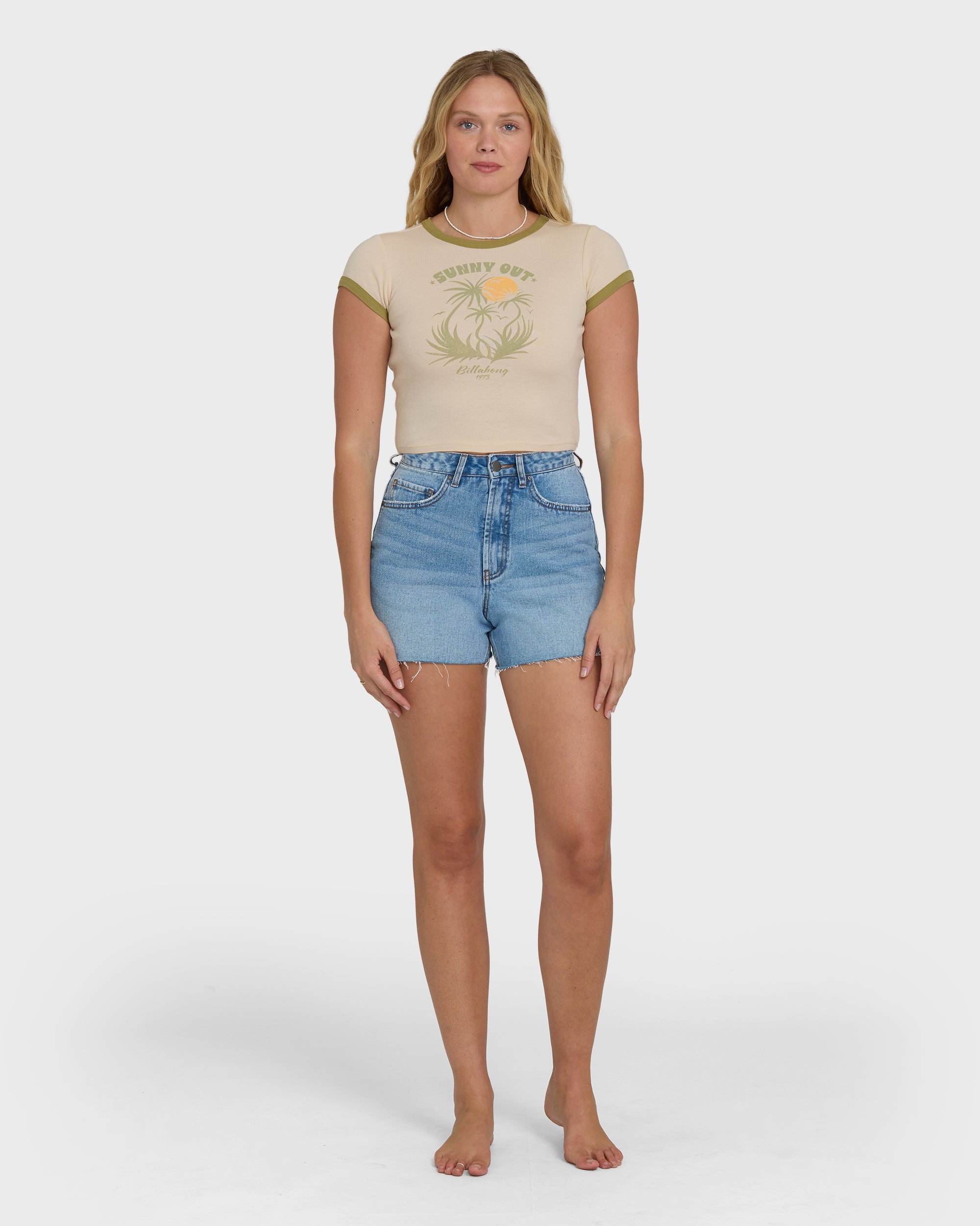 Sunny Out Short Sleeve Cotton T-Shirt - Dove