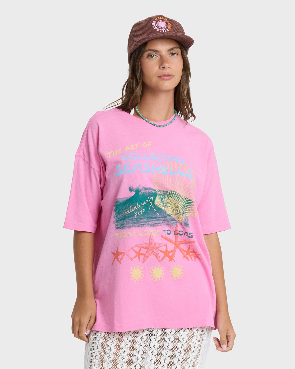 Distant Stars Short Sleeve Cotton T-Shirt - Party Pink