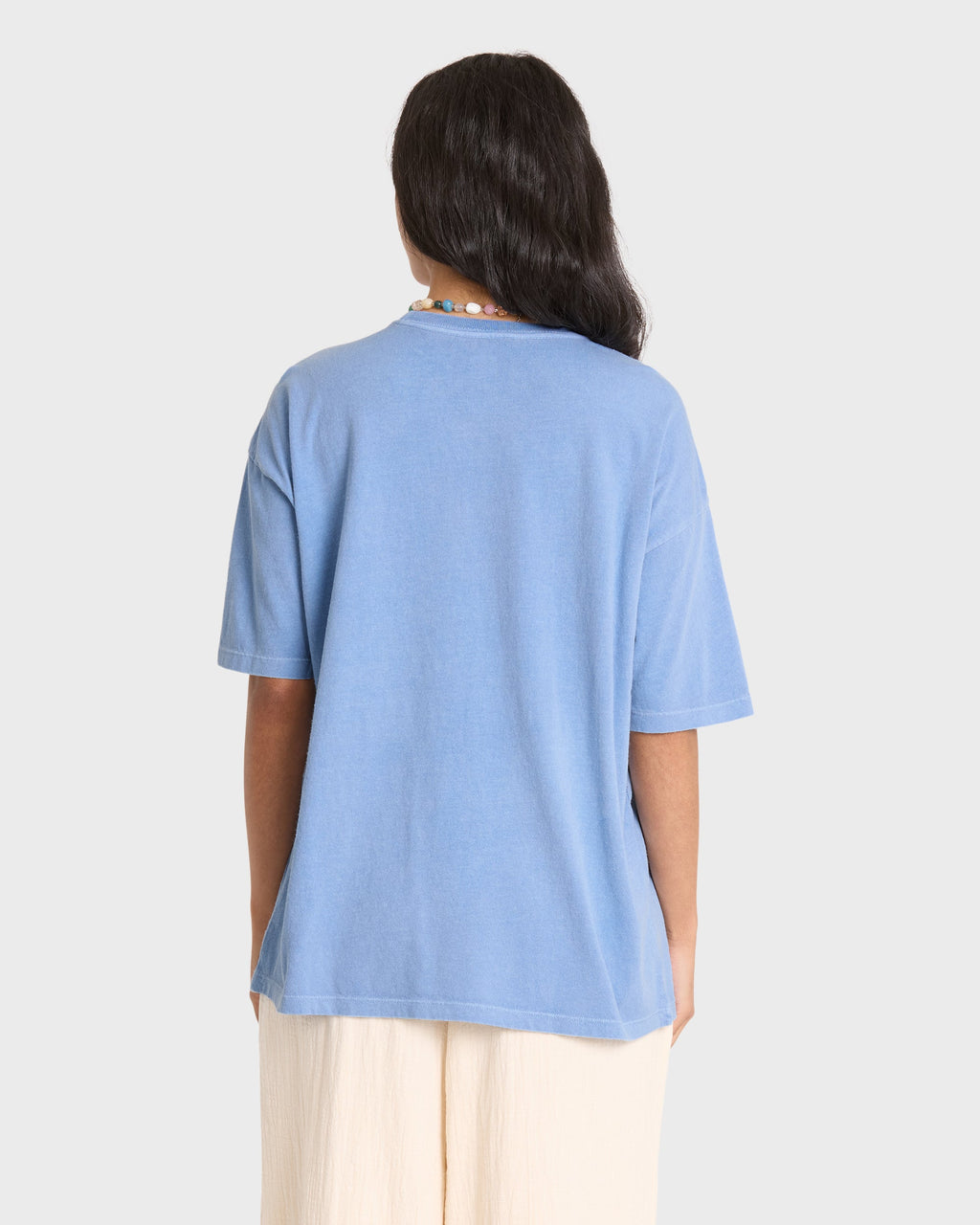 Across Skies Short Sleeve Cotton T-Shirt - Blue Horizon