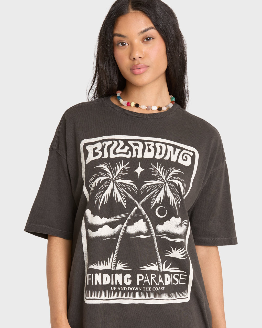 Tropical Filmore Short Sleeve Knit Graphic T-Shirt - Off Black