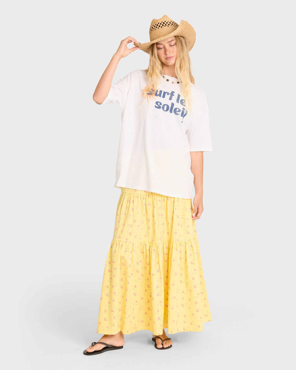 Surf Le Soleil Short Sleeve Cotton T-Shirt - Salt Crystal