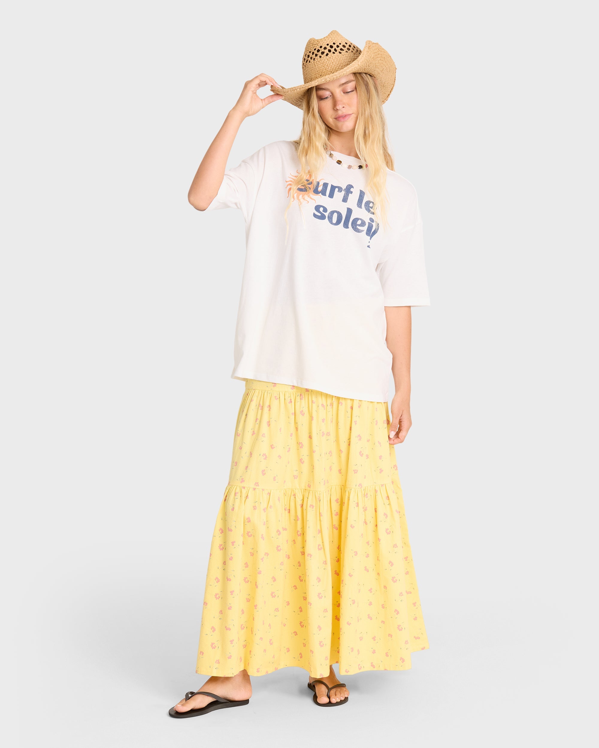 Surf Le Soleil Short Sleeve Cotton T-Shirt - Salt Crystal