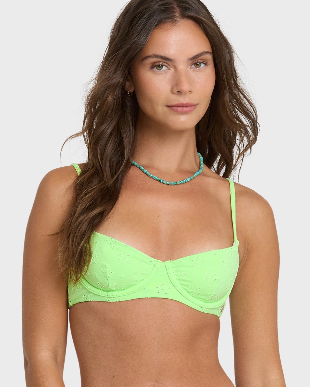 Simply Sweet Eyelet Helena Underwire Bikini Top - Green Glow