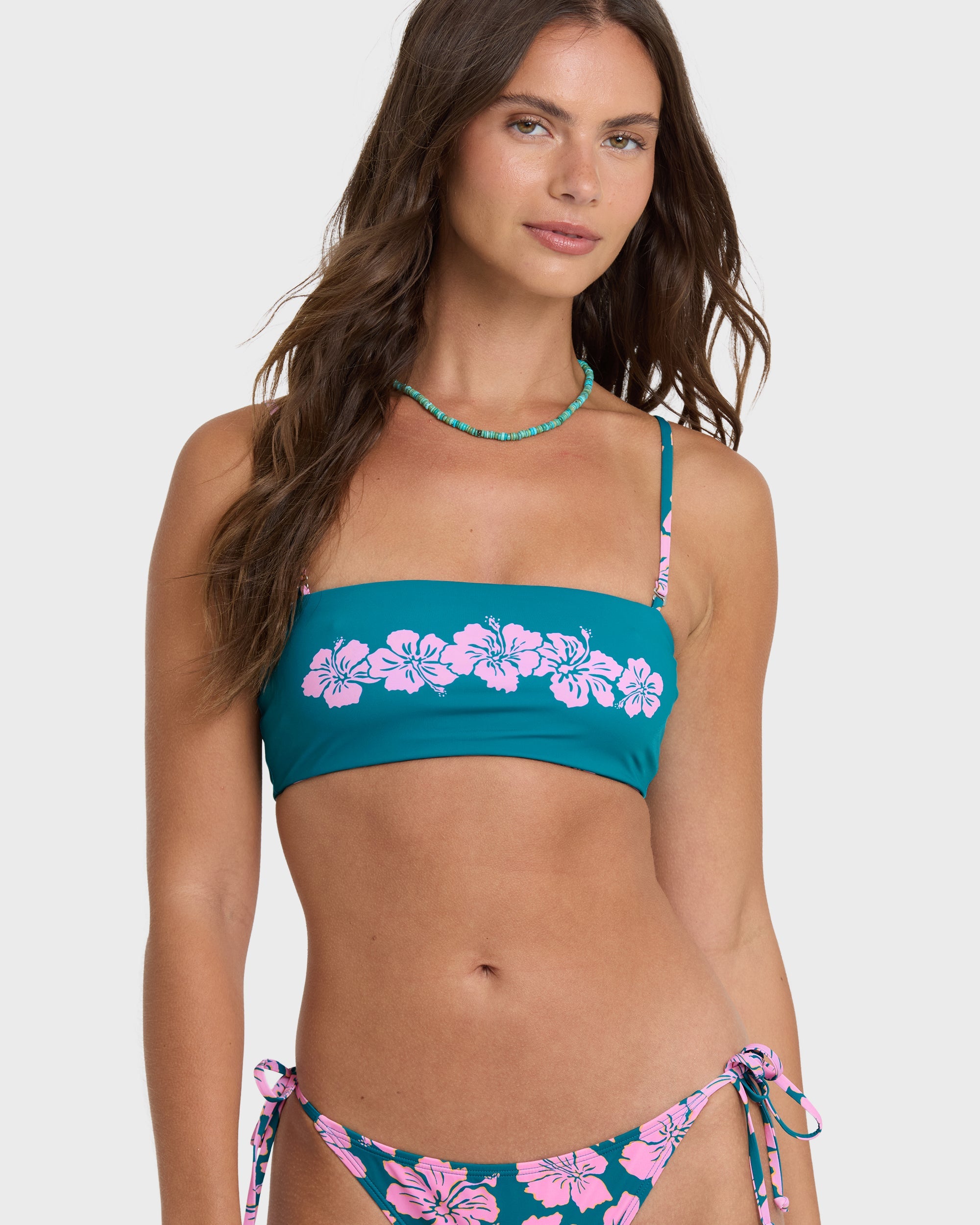 Mahalo Baby Reversible Tully Tube Bikini Top - Deep Lagoon