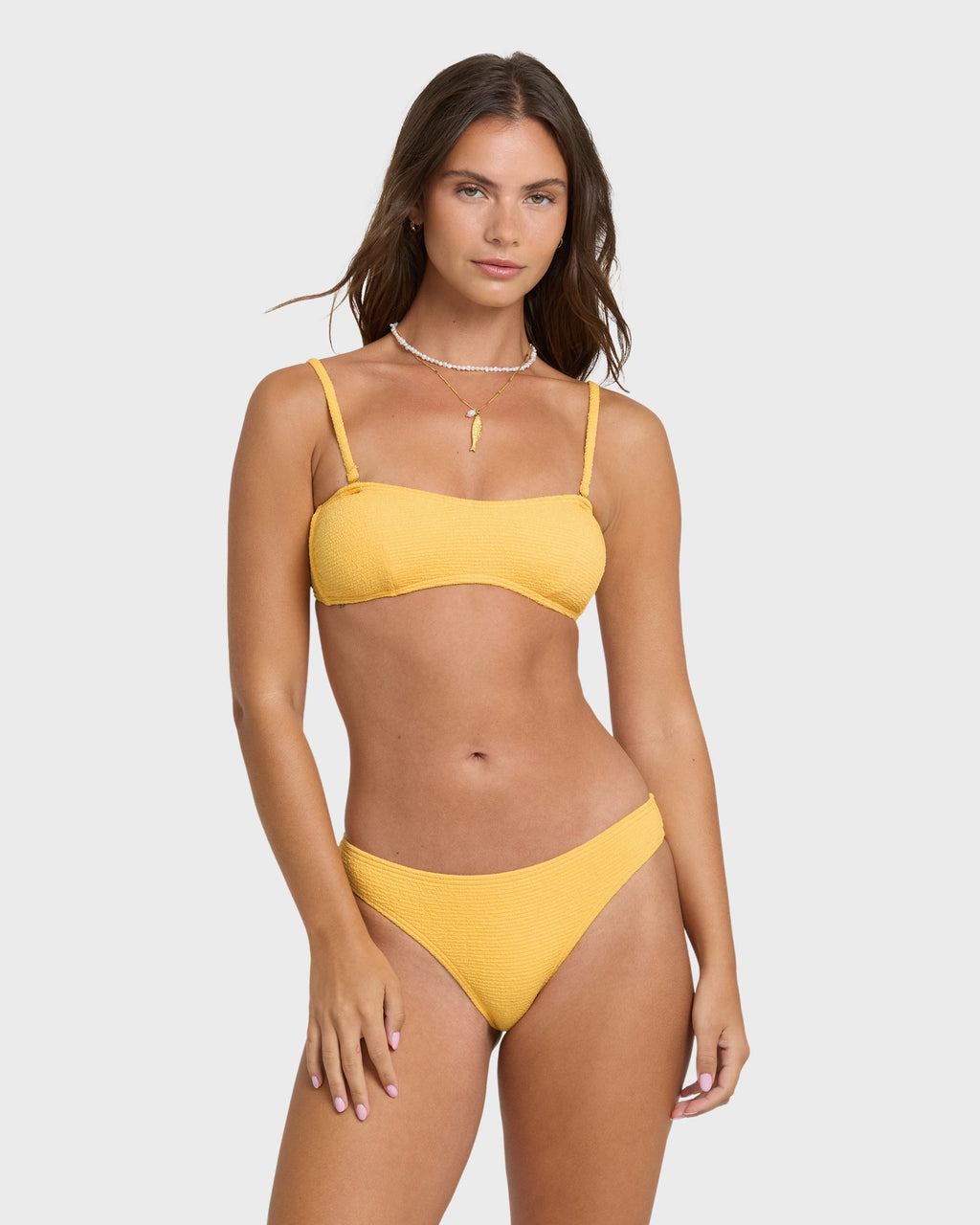 Crinkle Crush Sweetheart Bandeau Bikini Top - Sundress