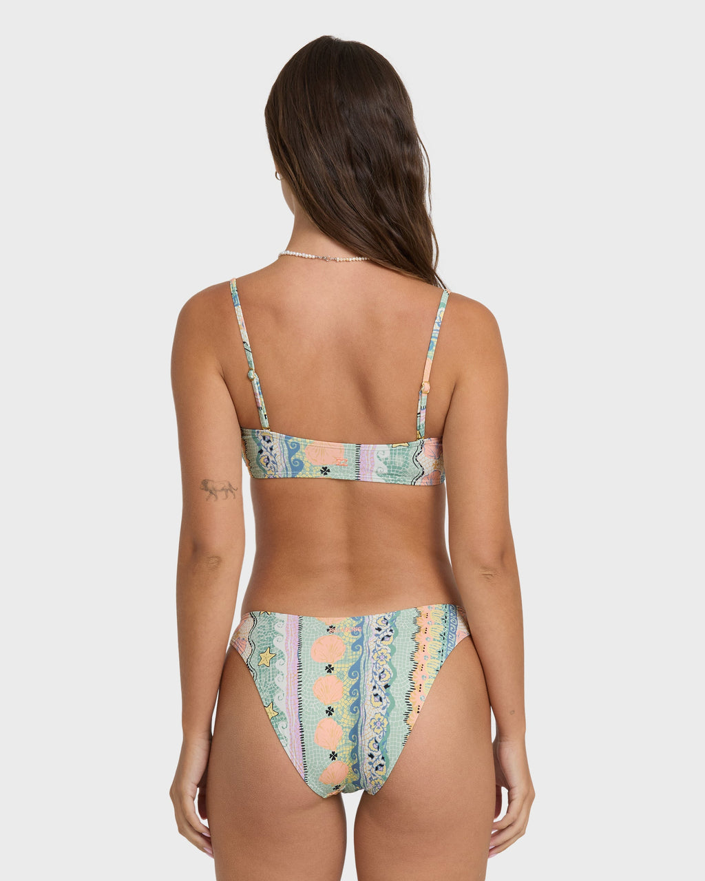 Tide Pool Michelle Bandeau Bikini Top - Light Blue Multi