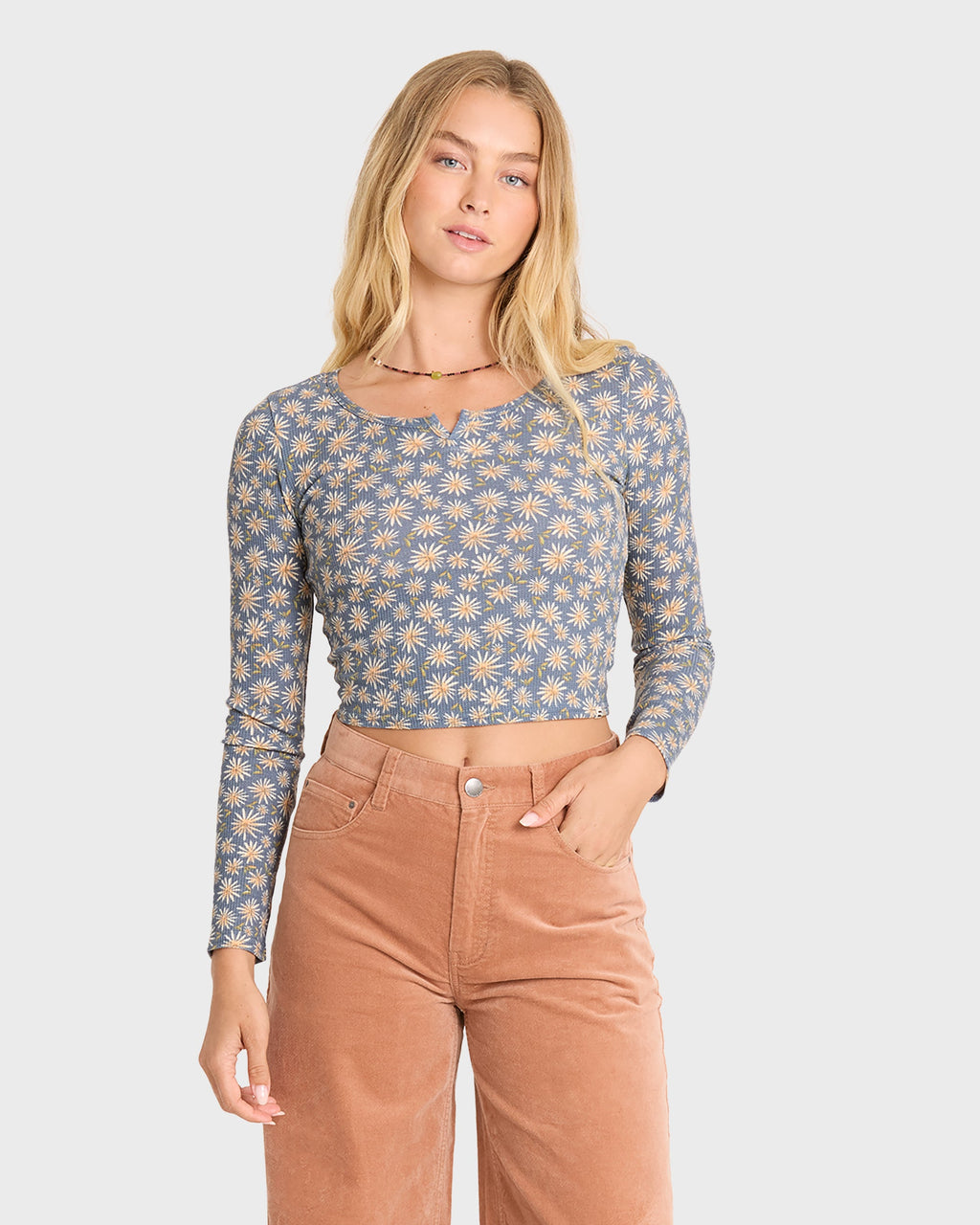 Reese Long Sleeve Thermal Shirt - Blue Smoke