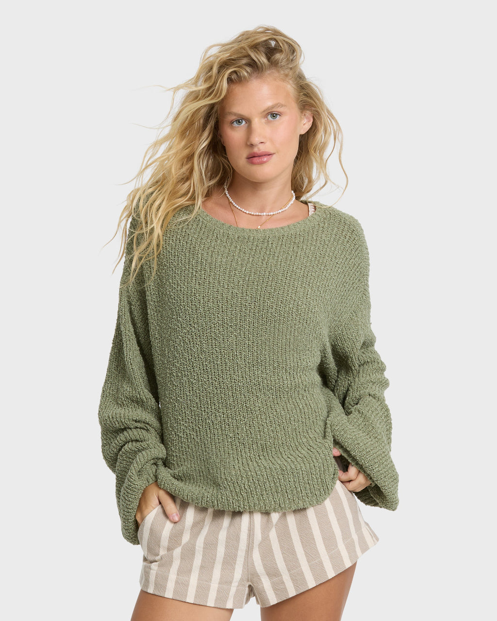 Open Air Crewneck Sweater - Army Green