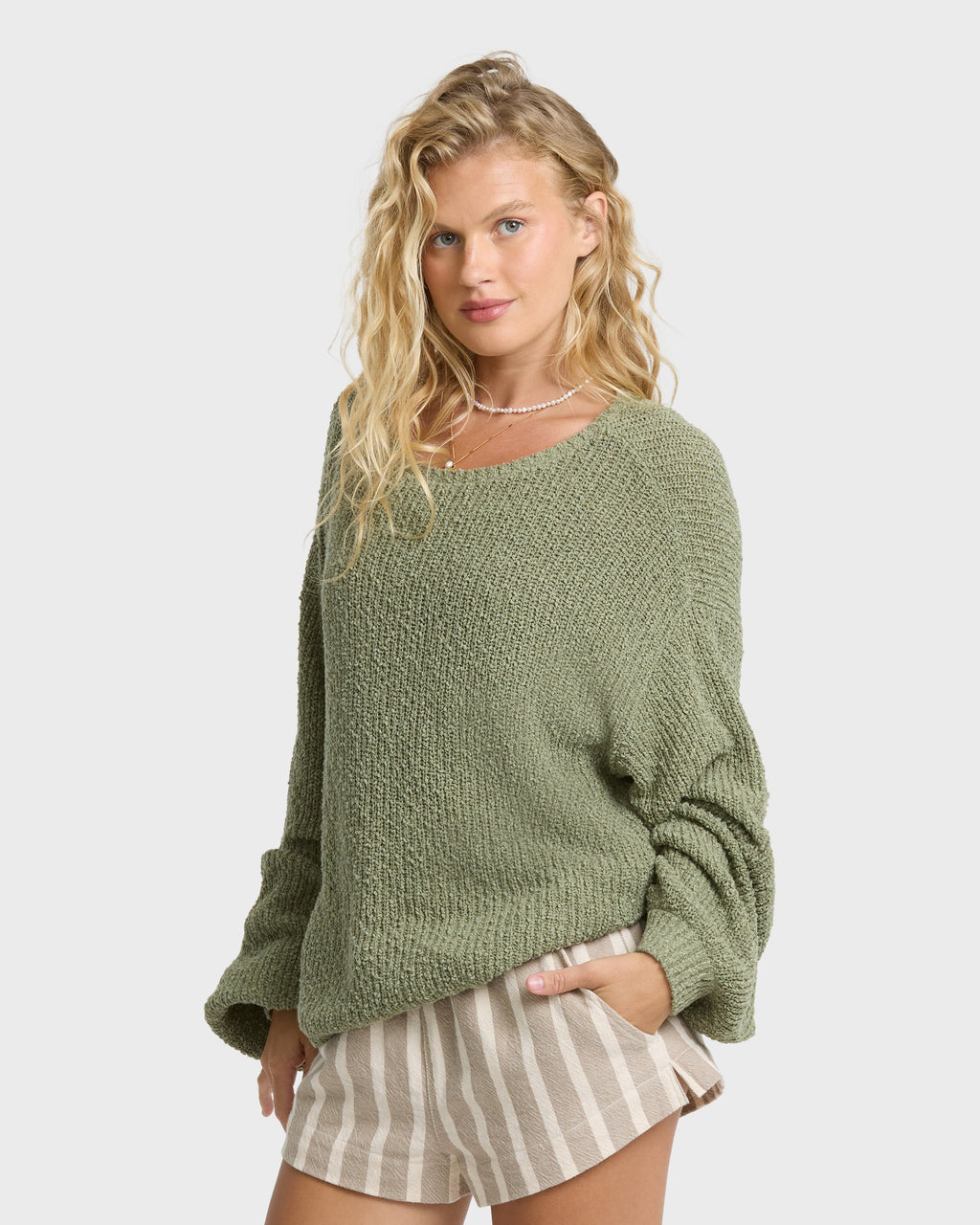 Open Air Crewneck Sweater - Army Green