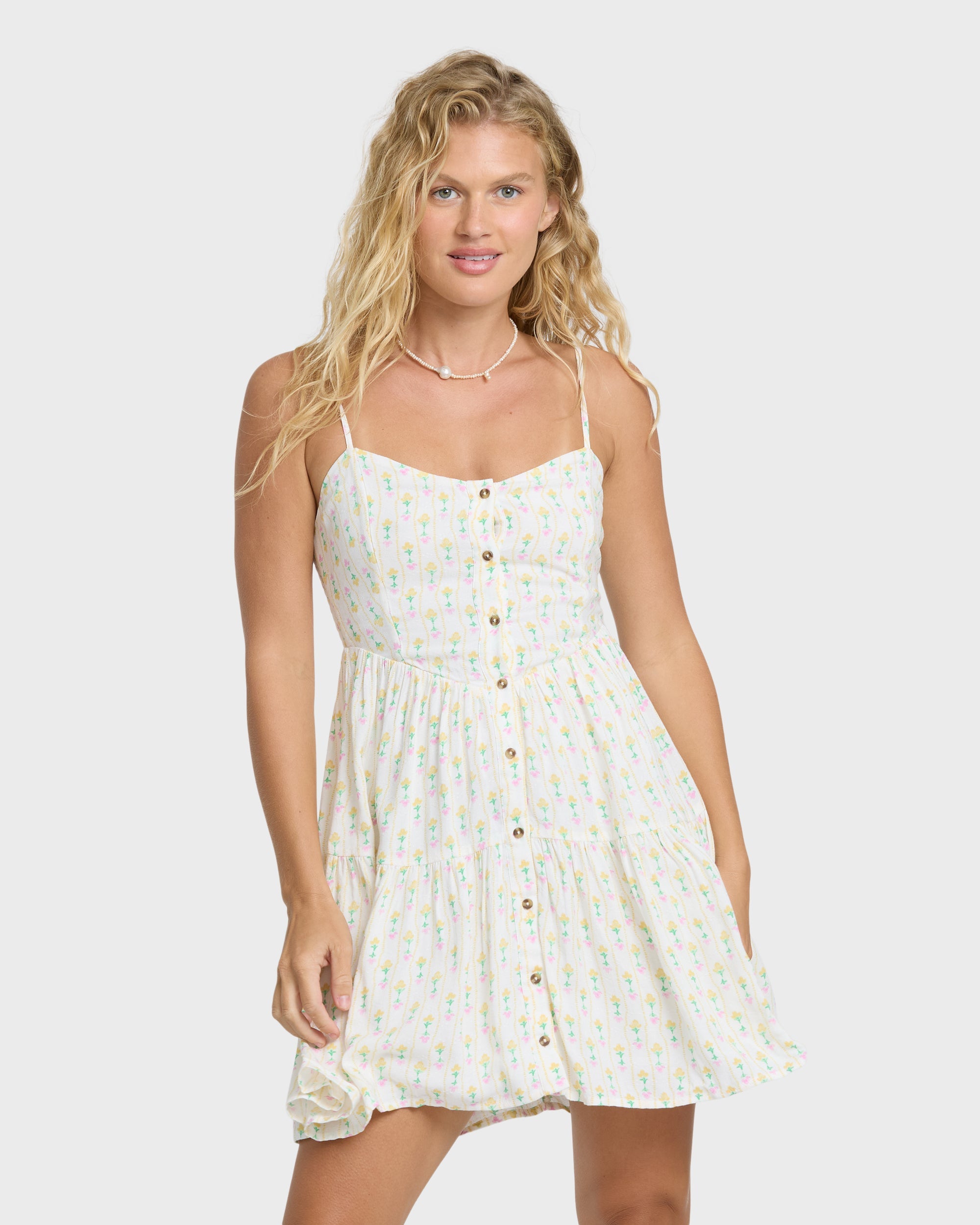 Prairie Days Mini Dress - Salt Crystal