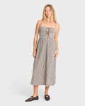 Beach Check Midi Dress - White/Black