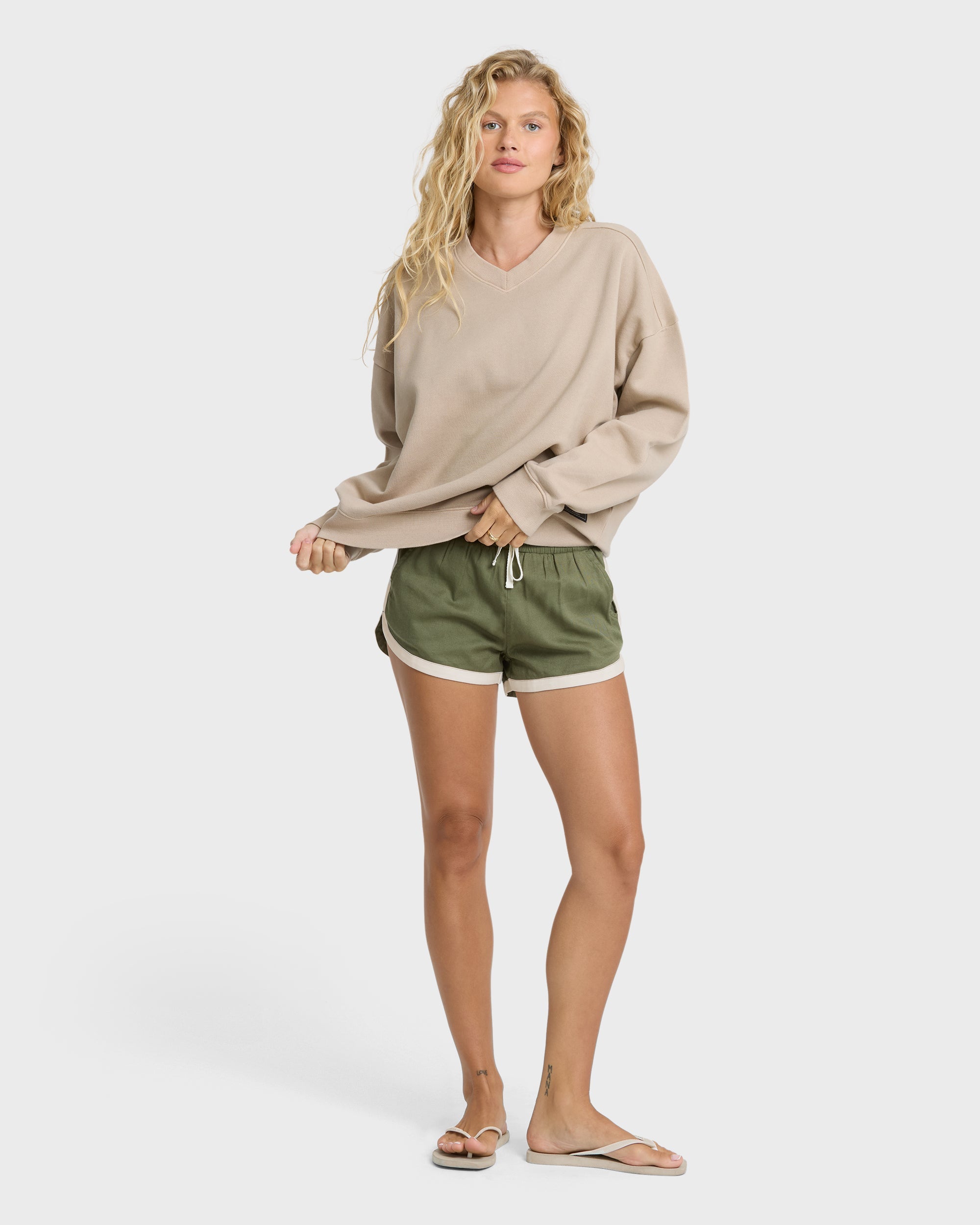 That Life V-Neck Sweatshirt - Cobblestone