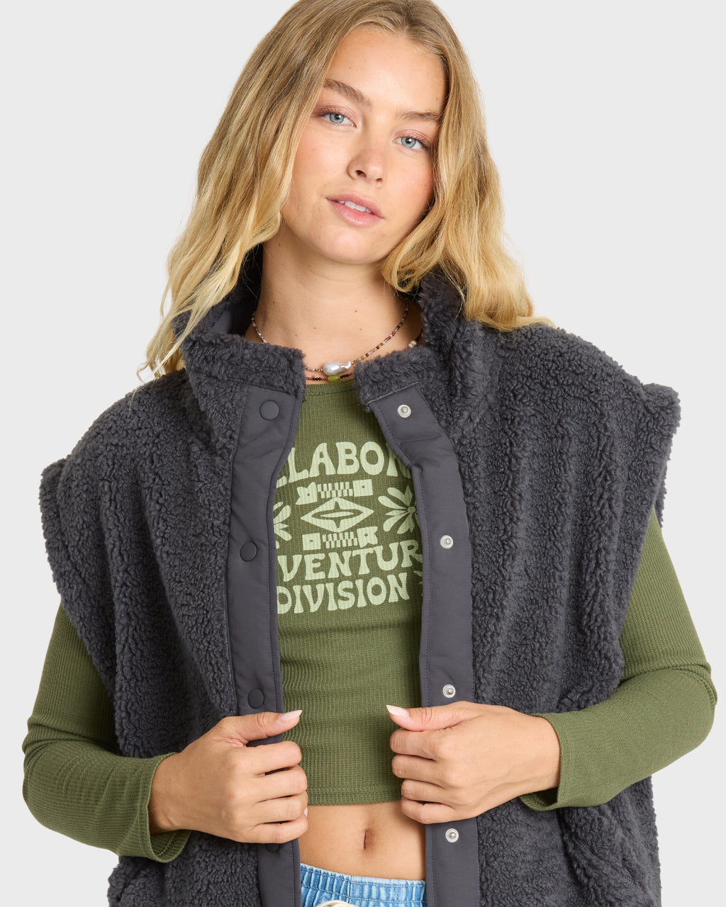 Waver Fleece Vest - Black Sands